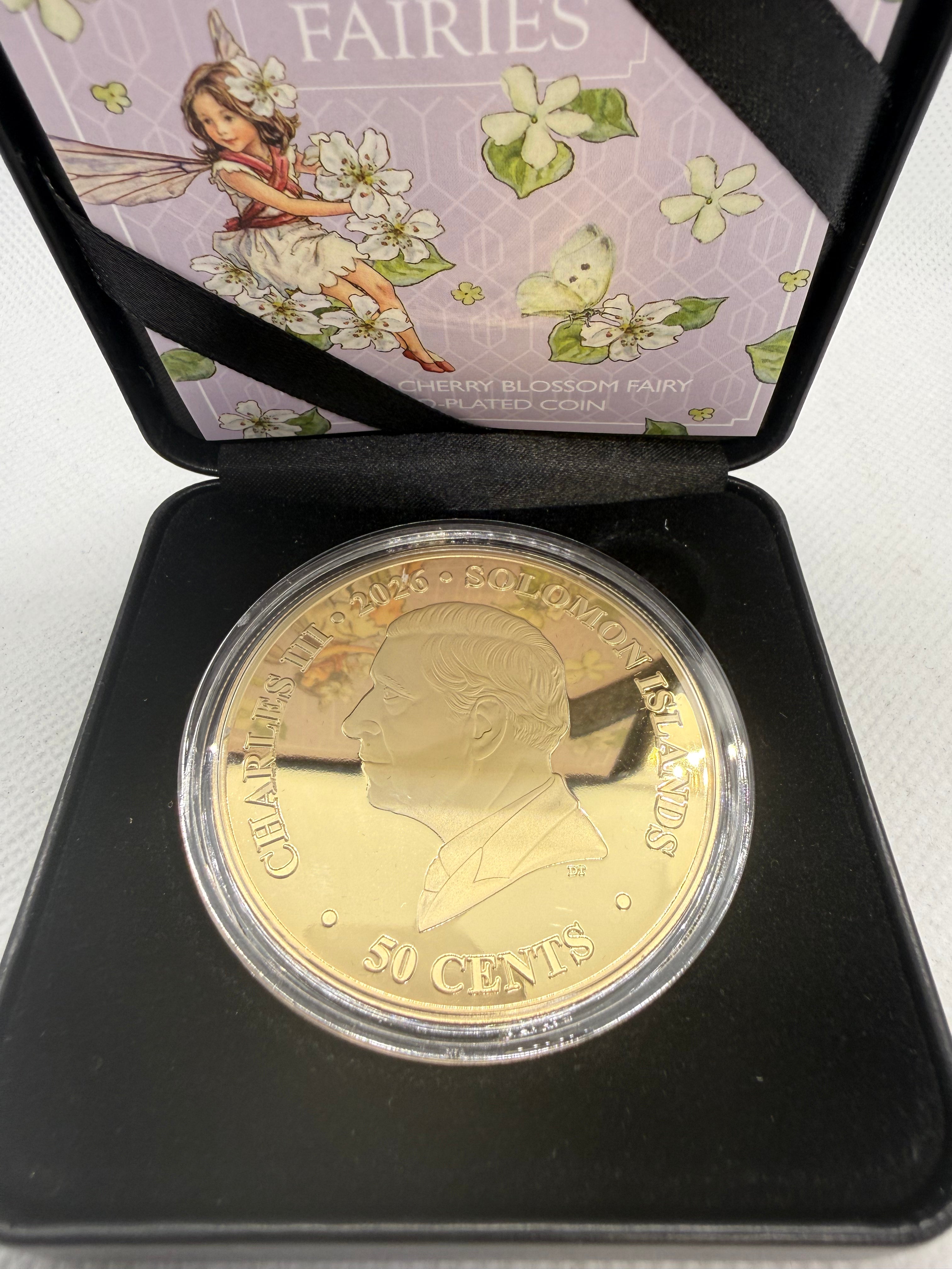 Flower Fairies The Wild Cherry Blossom Gold Plated Limited edition Coin 2026