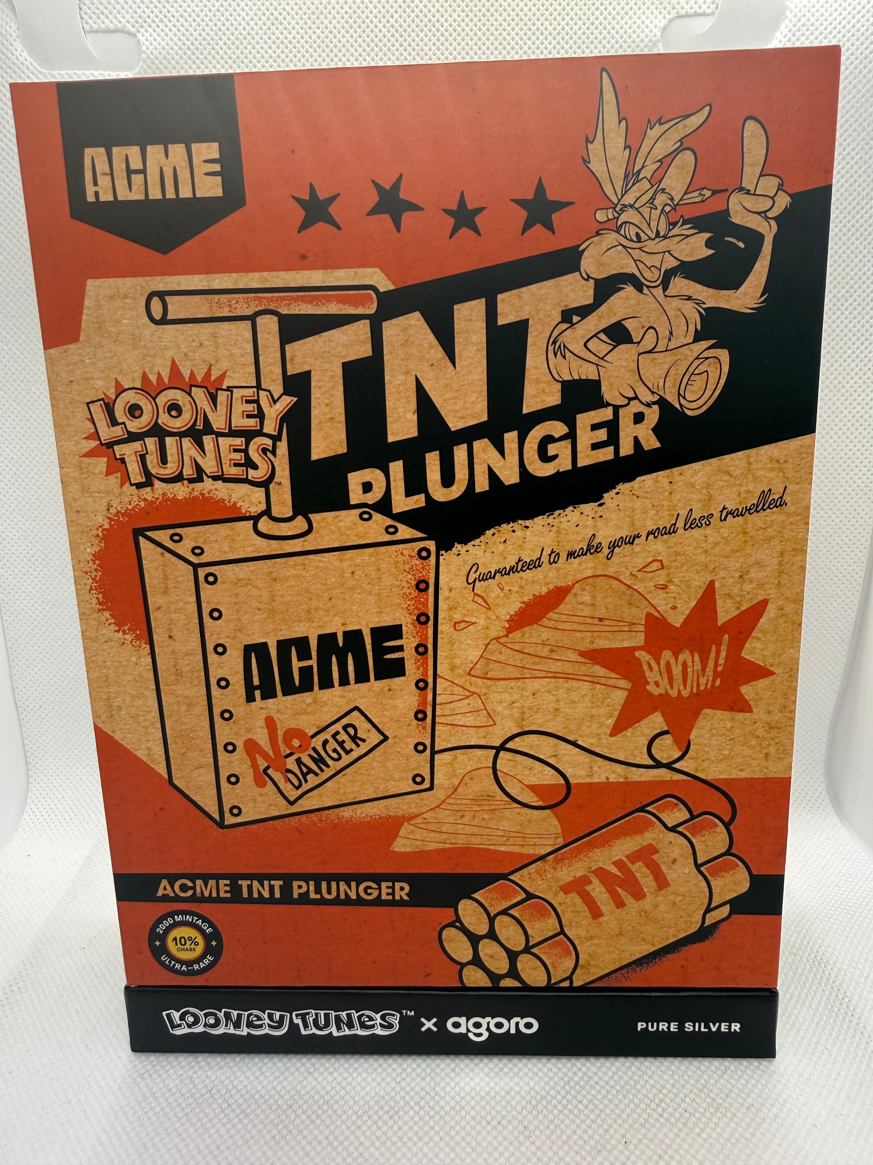 Agoro - Looney Tunes Acme TNT plunger 5 gram Silver Foil Coin - Opened #1025