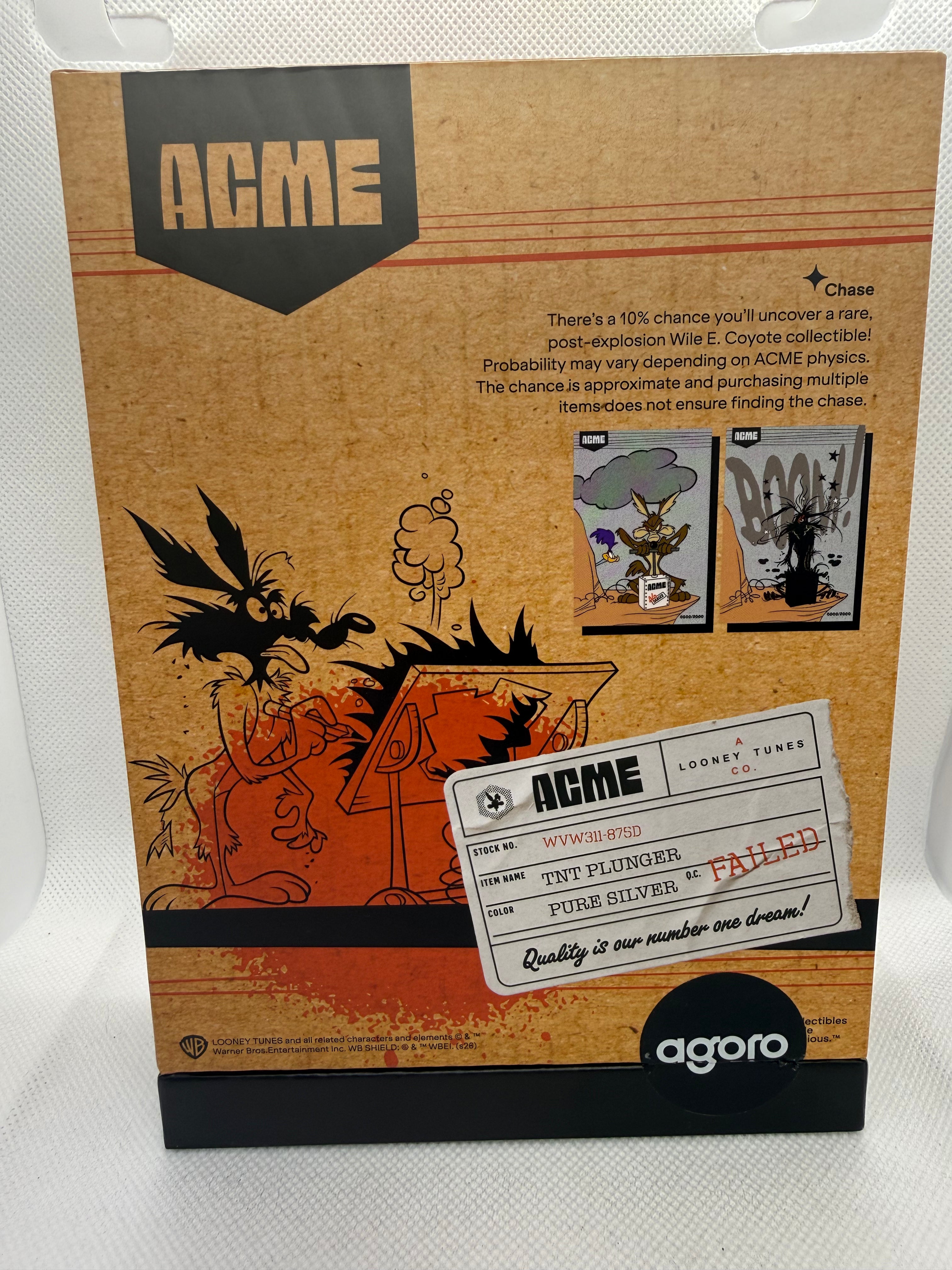 Agoro - Looney Tunes Acme TNT plunger 5 gram Silver Foil Coin - Opened #1025