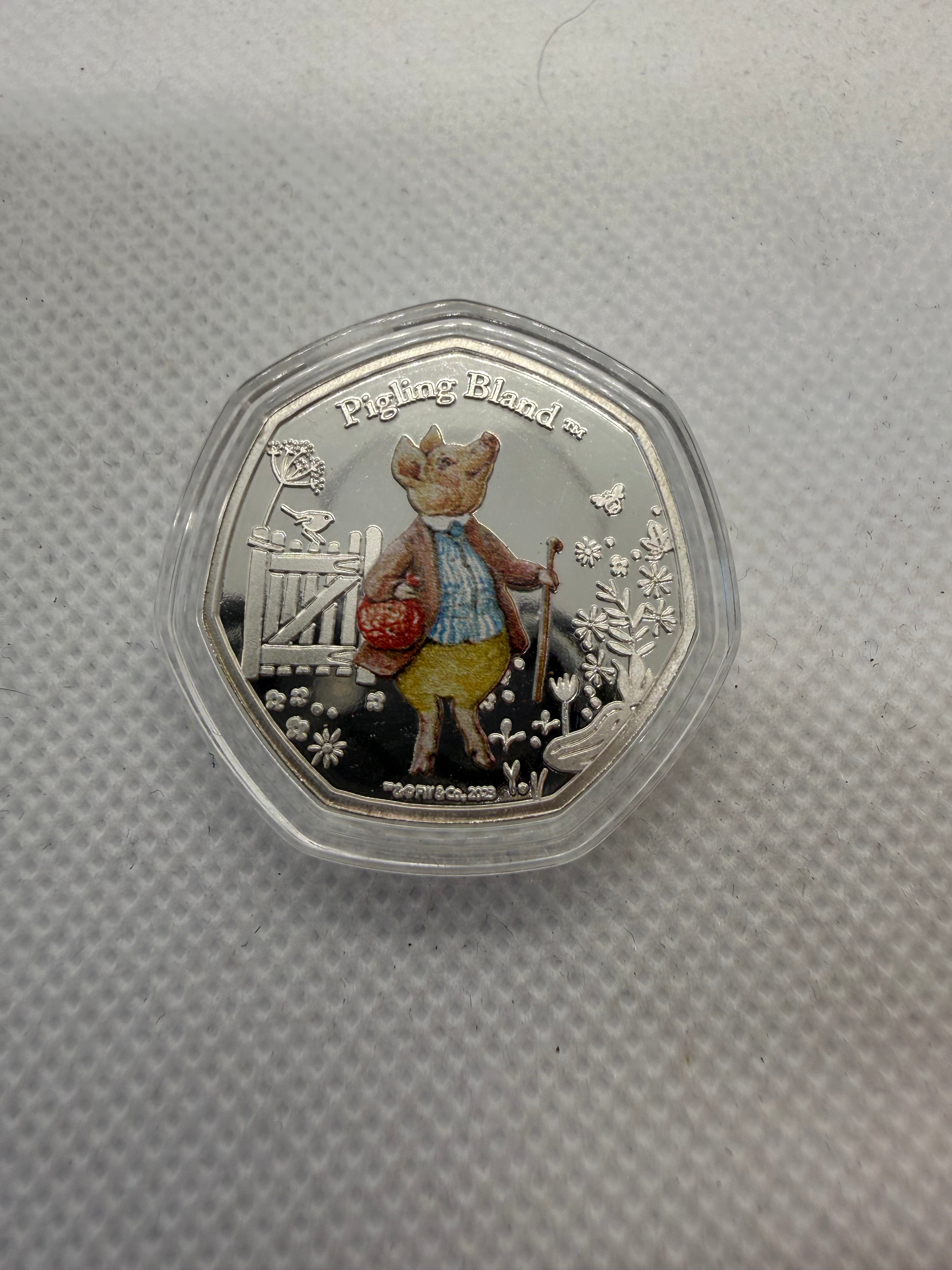 Peter Rabbit 2023 50 pence silver plated coins - Various Designs Available