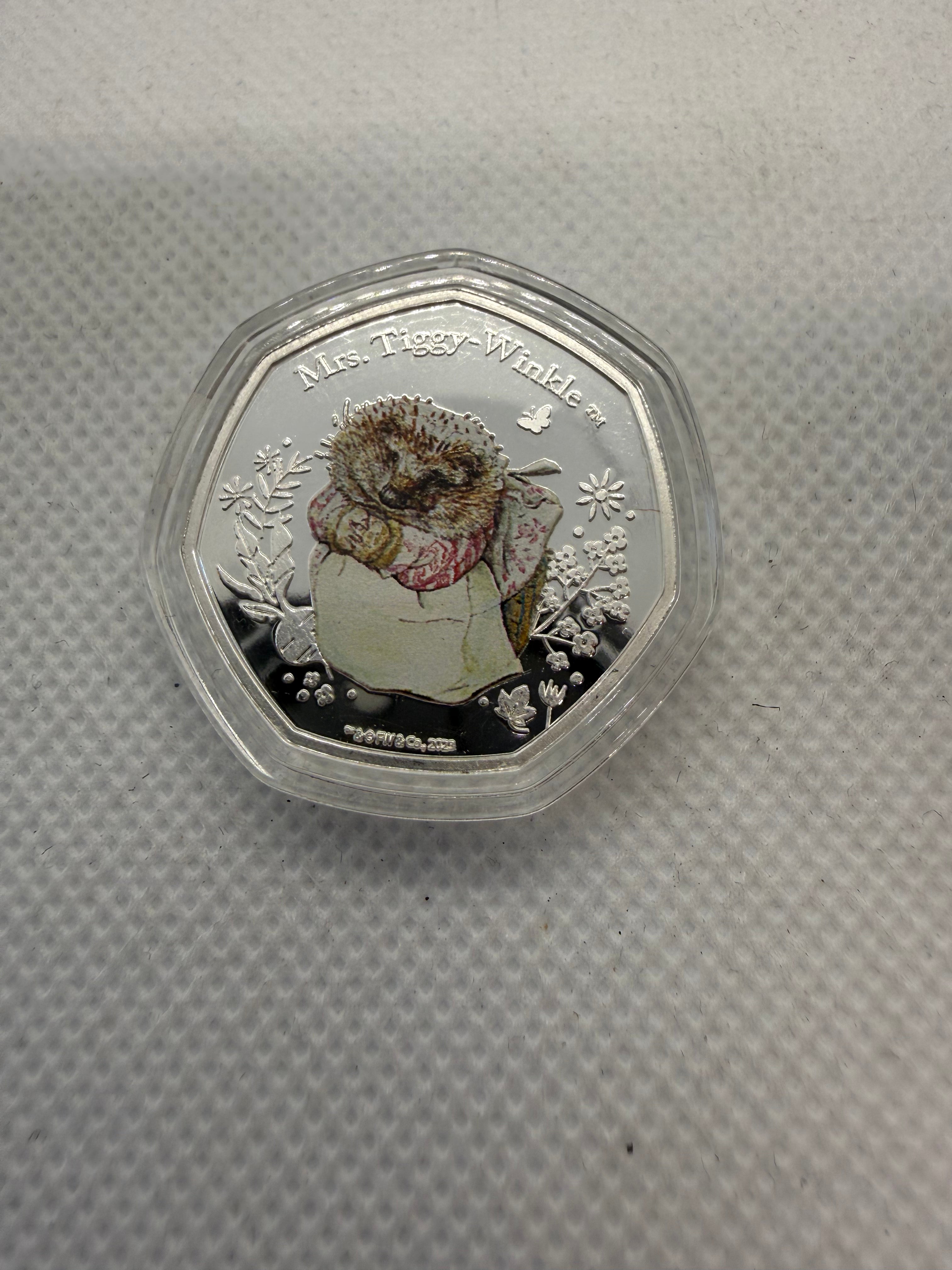 Peter Rabbit 2023 50 pence silver plated coins - Various Designs Available