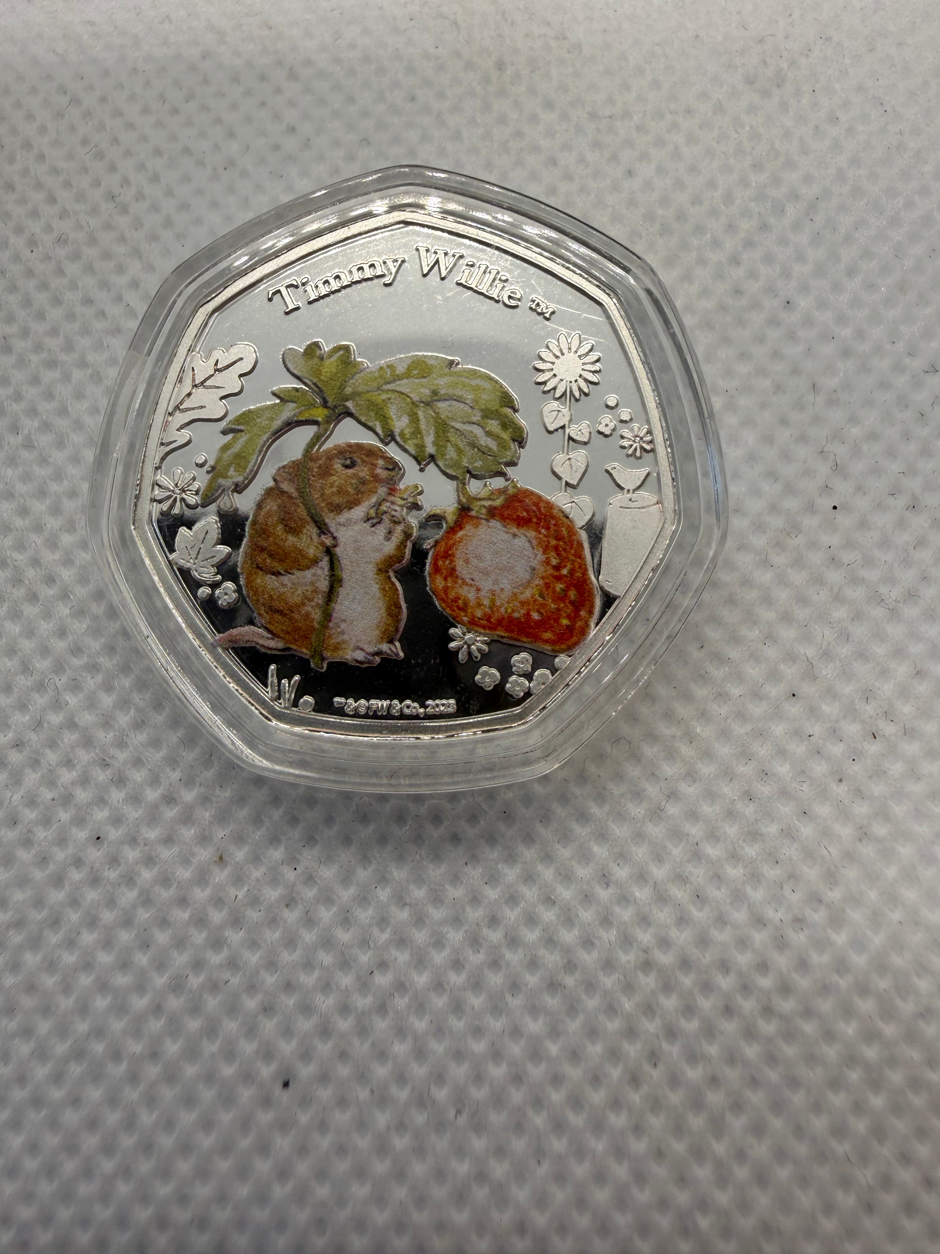 Peter Rabbit 2023 50 pence silver plated coins - Various Designs Available