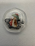 Peter Rabbit 2023 50 pence silver plated coins - Various Designs Available