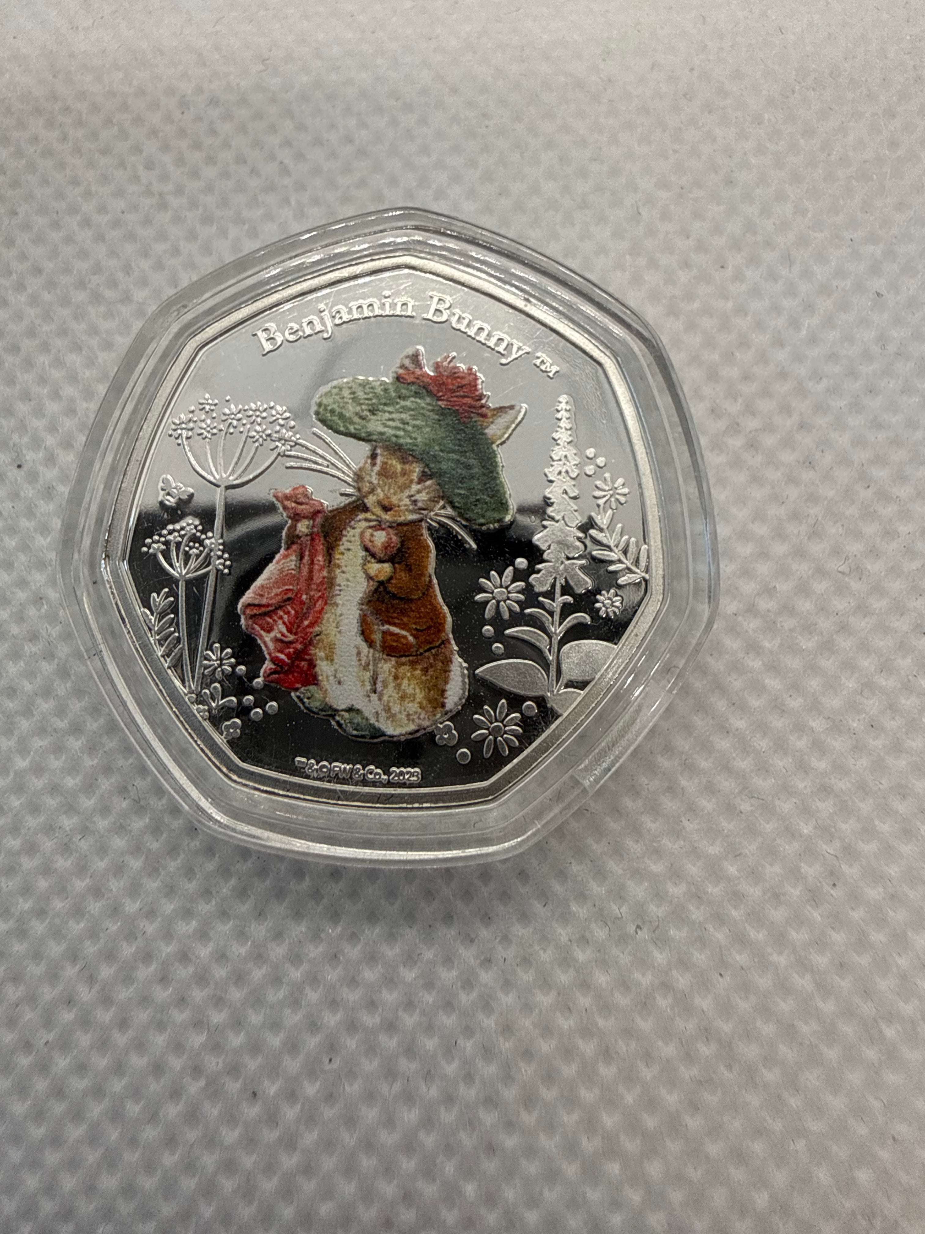 Peter Rabbit 2023 50 pence silver plated coins - Various Designs Available