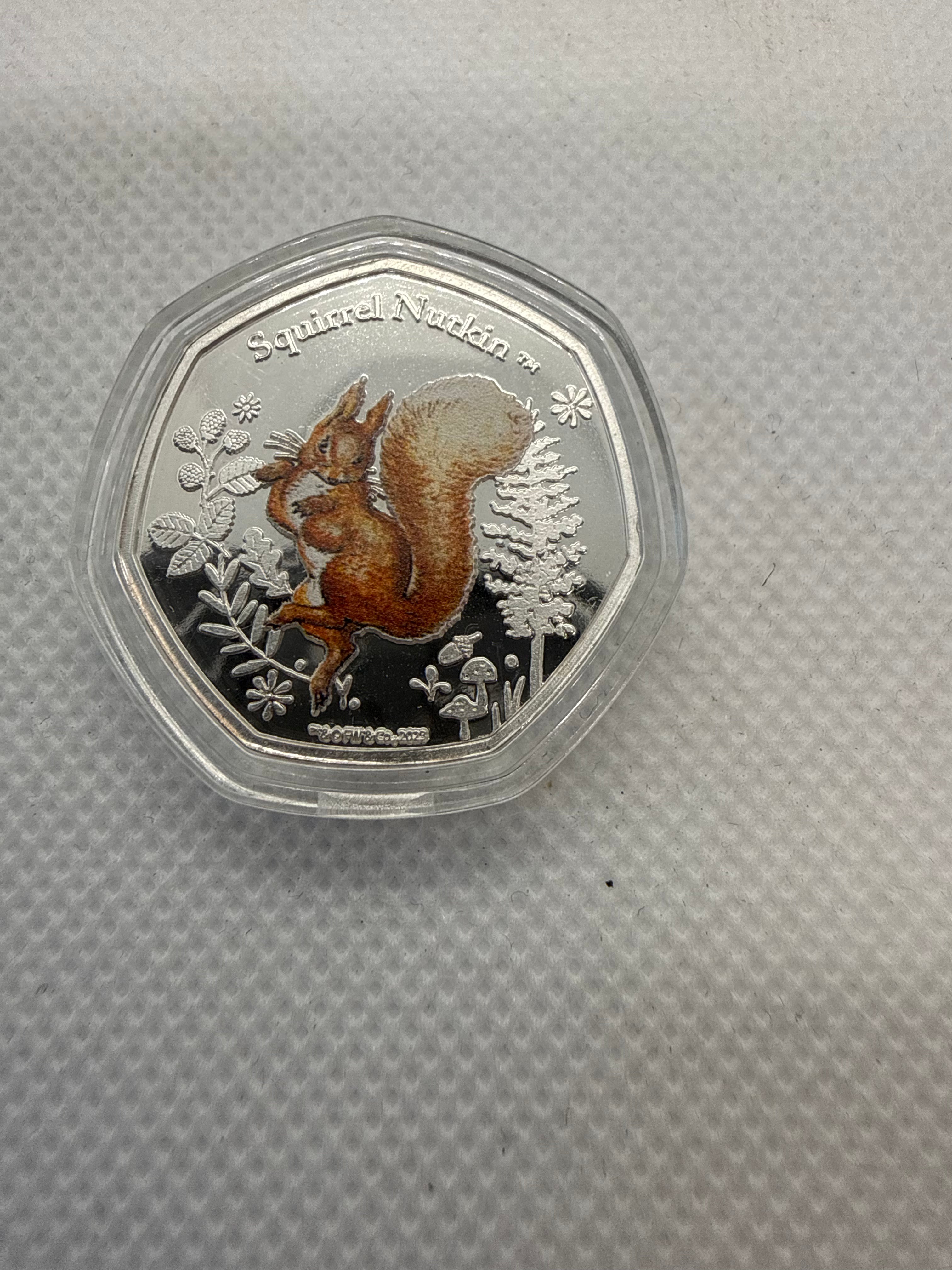 Peter Rabbit 2023 50 pence silver plated coins - Various Designs Available