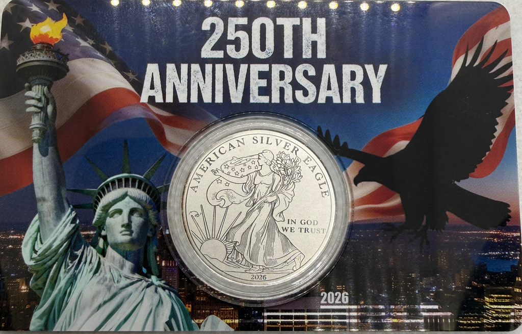 1/10th Fine Silver Coin - 250th Anniversary in card with 9999 mintage #1823