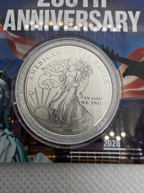1/10th Fine Silver Coin - 250th Anniversary in card with 9999 mintage #1823