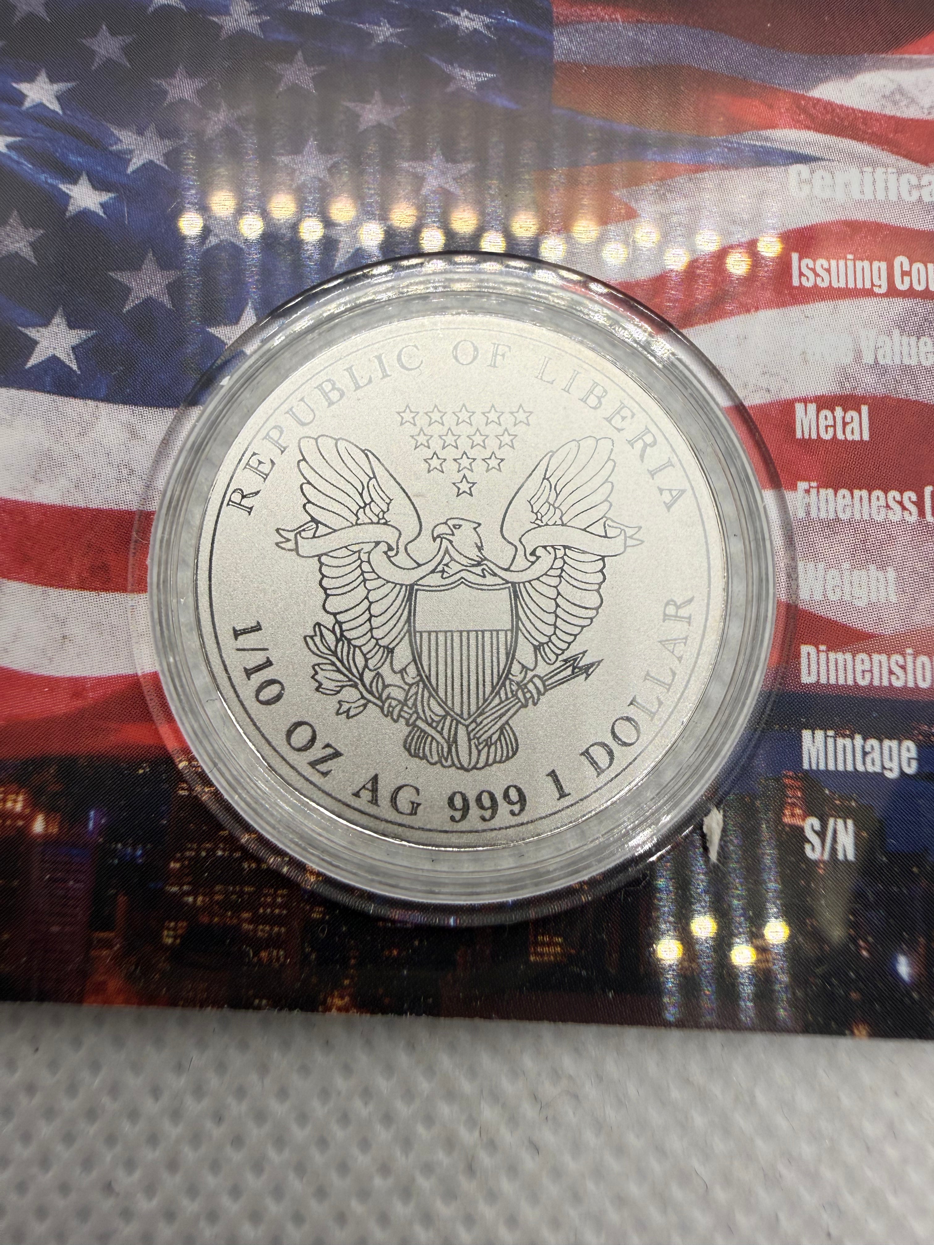 1/10th Fine Silver Coin - 250th Anniversary in card with 9999 mintage #1823