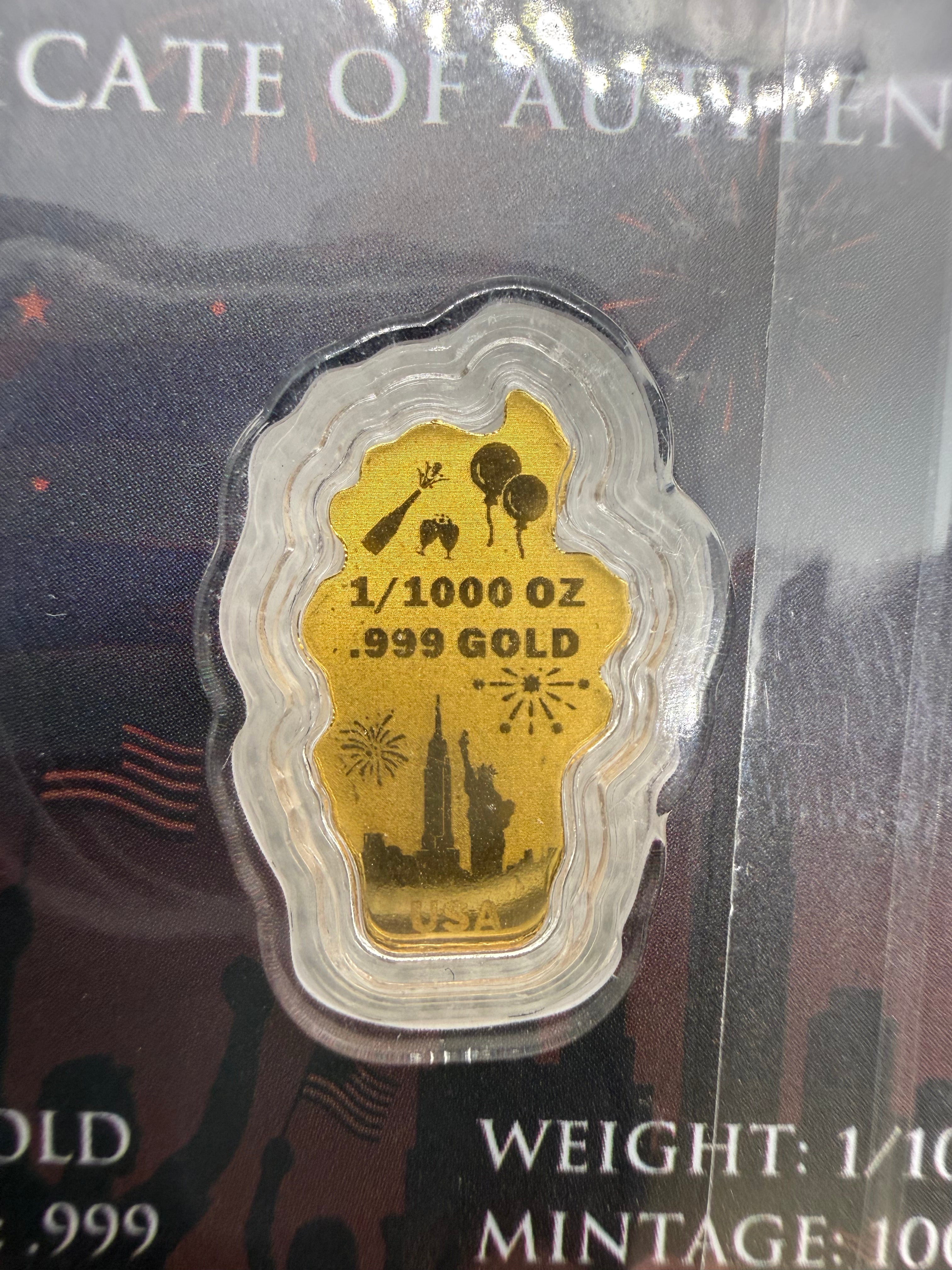 250 NYE celebration 1/1000 troy oz gold in card