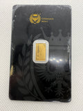 1/100 troy oz Fine Gold 999.9 Bar Germania Mint in Assay