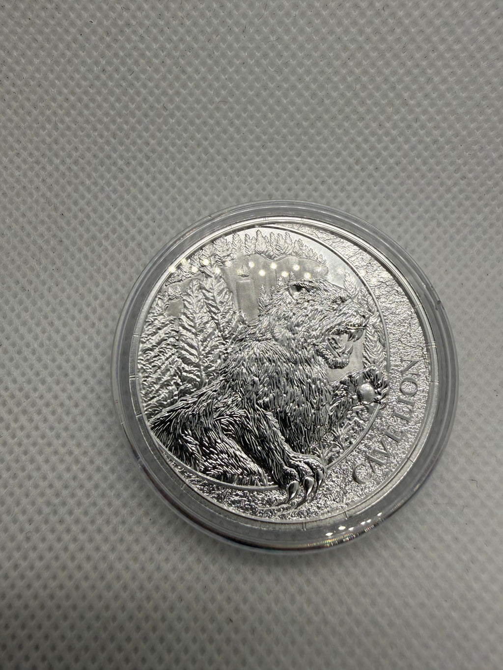 Germania Mint 1oz Fine 999.9 Silver Coin - Megafauna Cave Lion limited to 5000 With COA