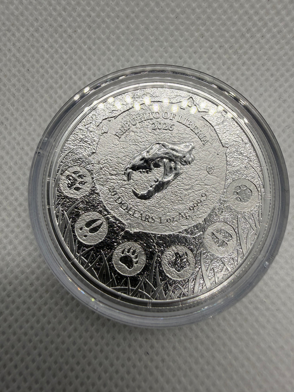 Germania Mint 1oz Fine 999.9 Silver Coin - Megafauna Cave Lion limited to 5000 With COA
