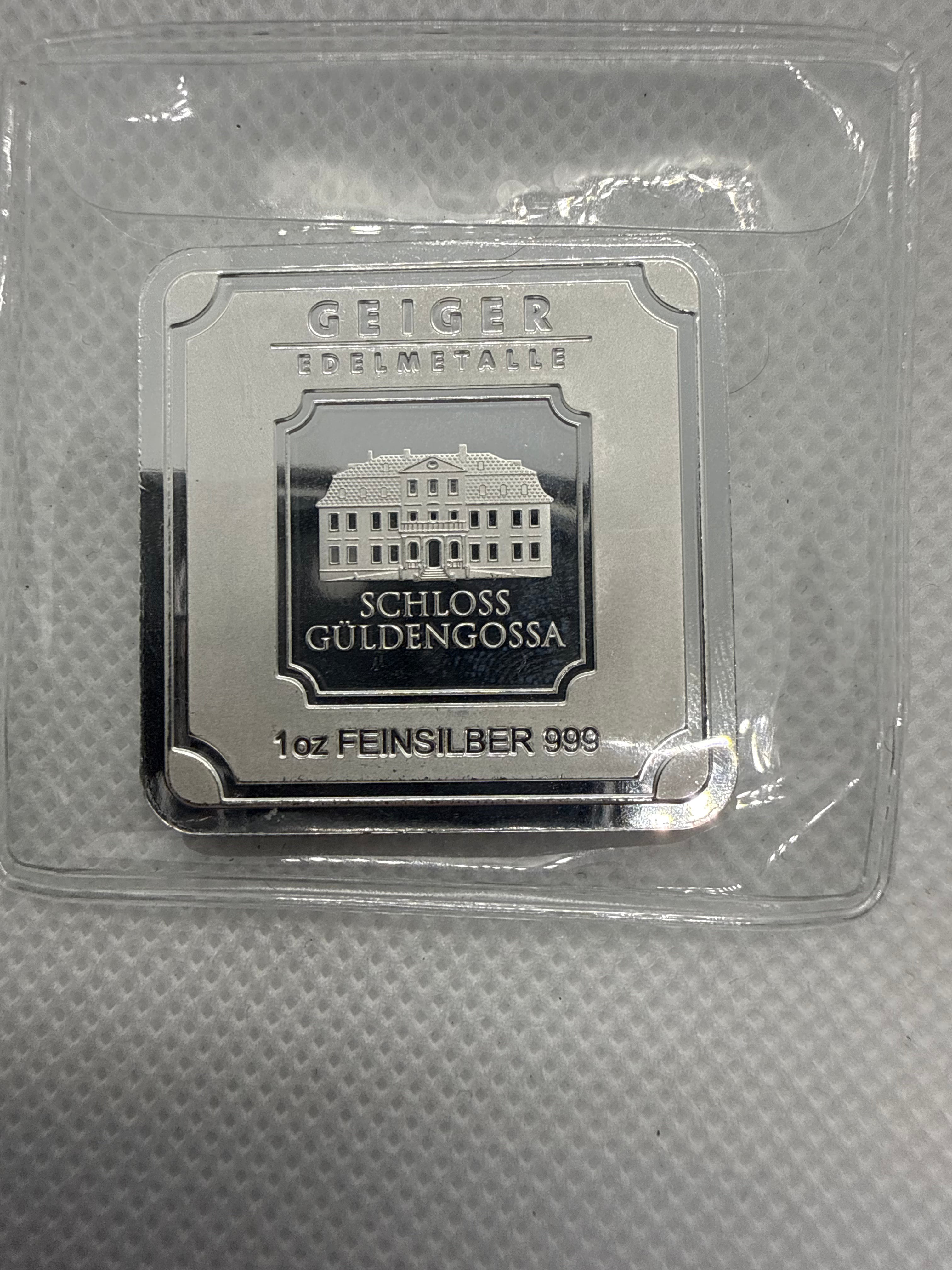 Geiger 1oz Fine 999 Silver Bar - Loose in protective flip