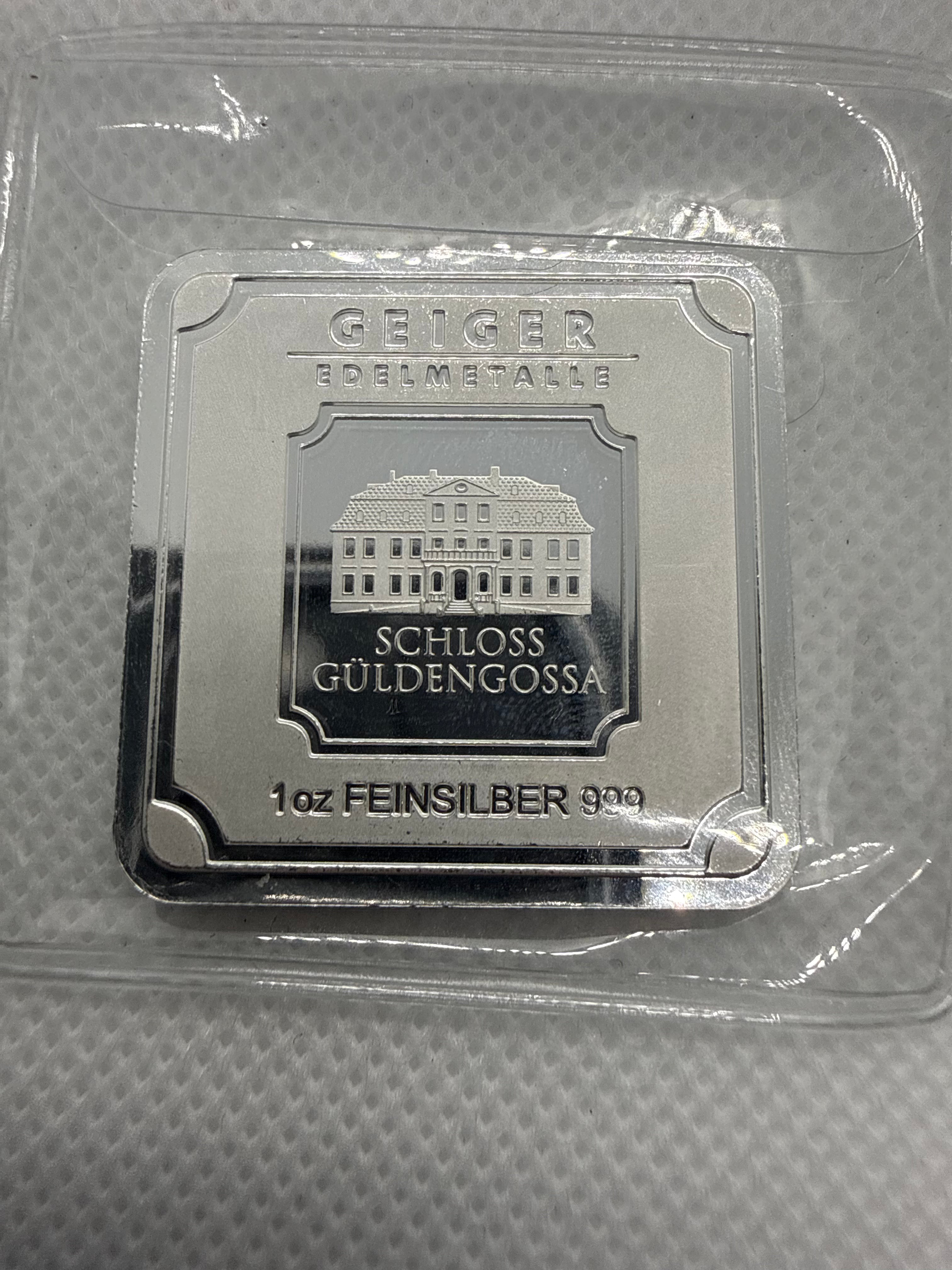 Geiger 1oz Fine 999 Silver Bar - Loose in protective flip