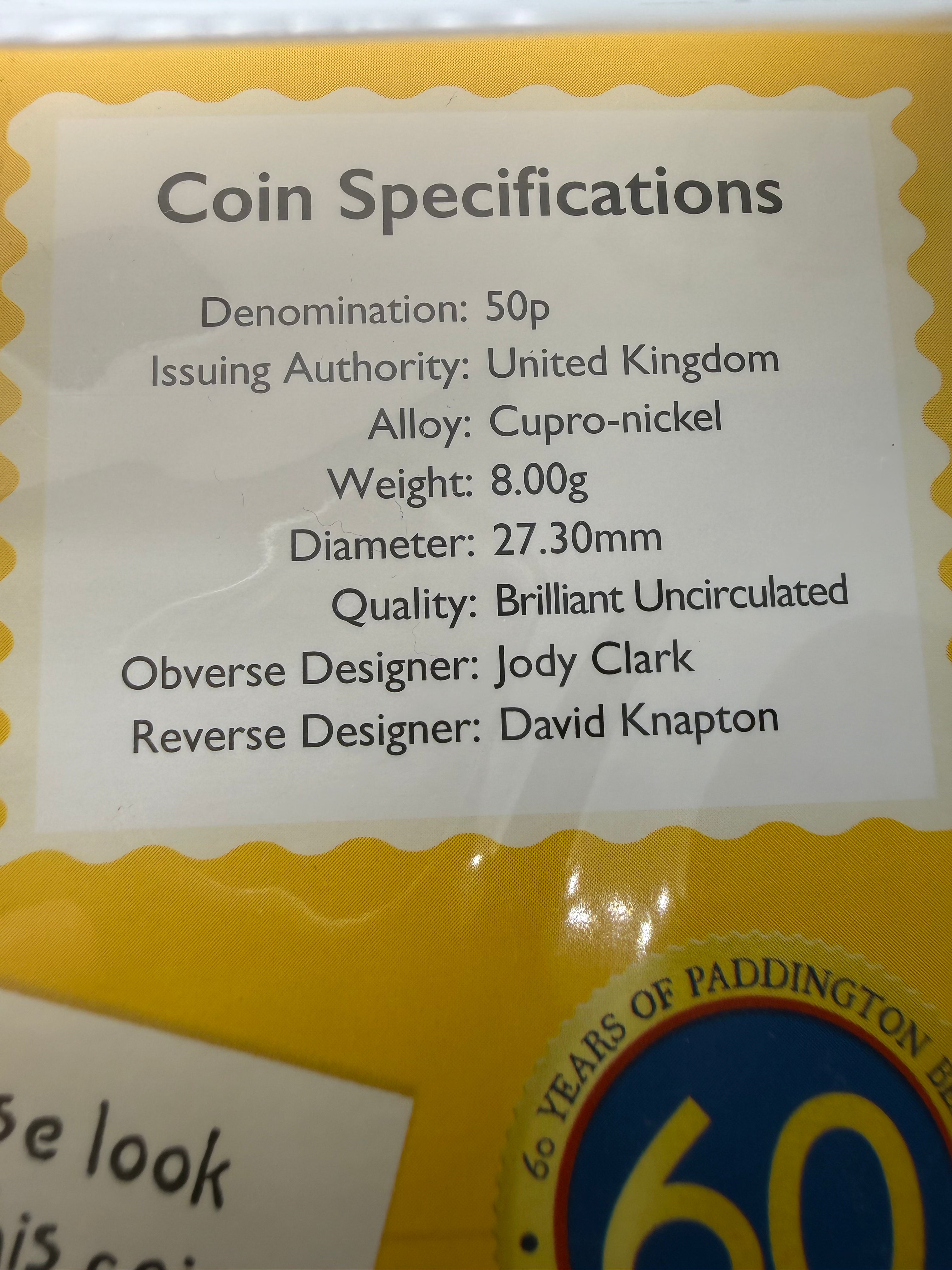 The Royal Mint Paddington at the Palace BU 50 Pence Coin 2018 in presentation Pack