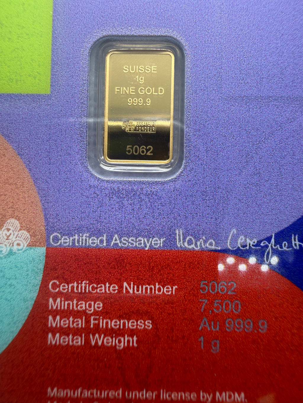 FIFA26 PAMP 1 gram Fine 999.9 Gold Bar Limited Edition with COA and Sleeve
