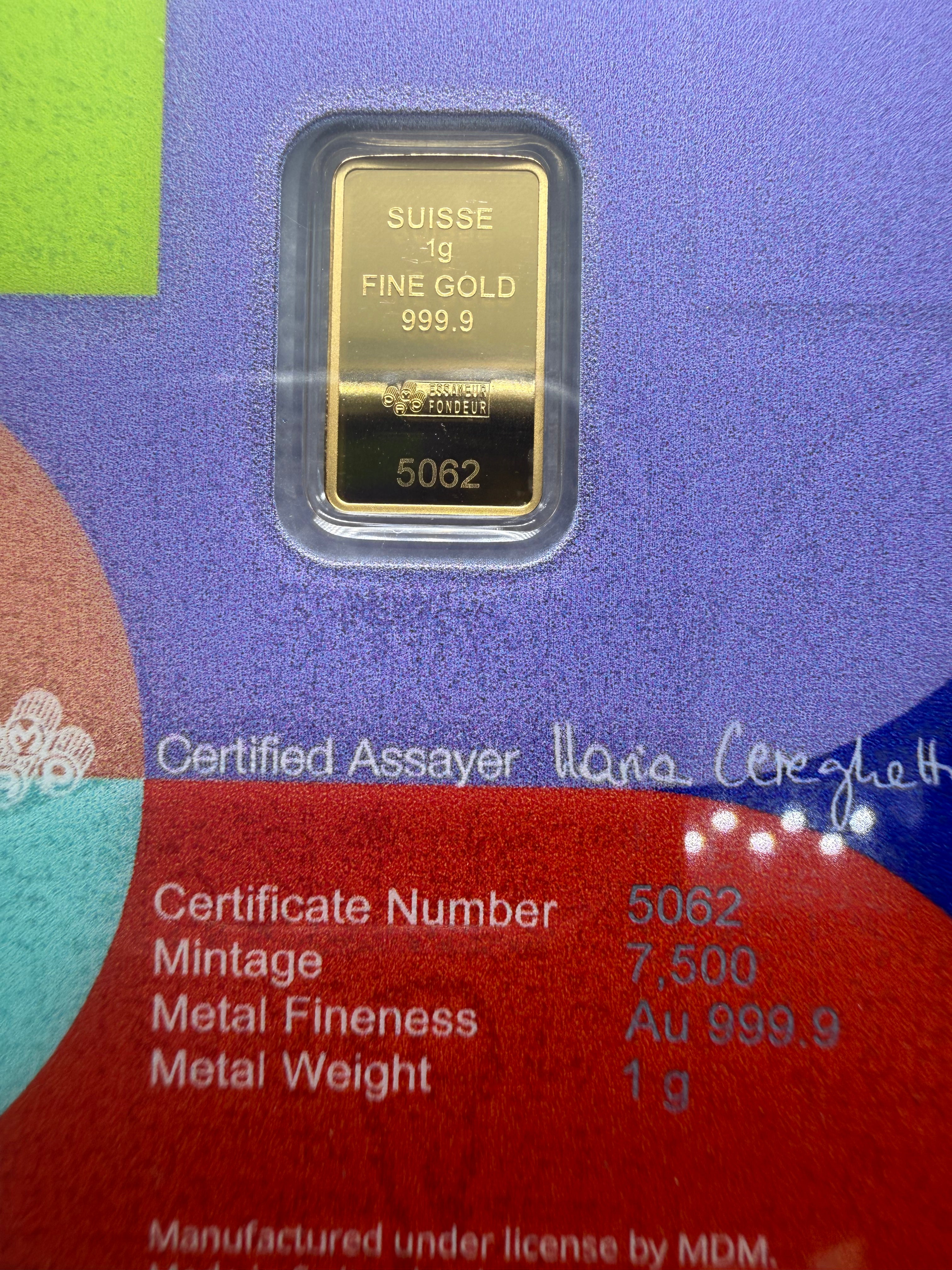 FIFA26 PAMP 1 gram Fine 999.9 Gold Bar Limited Edition with COA and Sleeve
