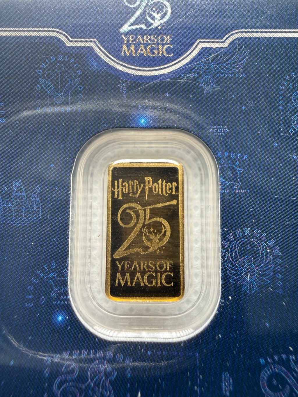 Harry Potter 25 Years of Magic 0.5g Fine 999.9 Gold Bar in TEP Limited Mintage of 10000