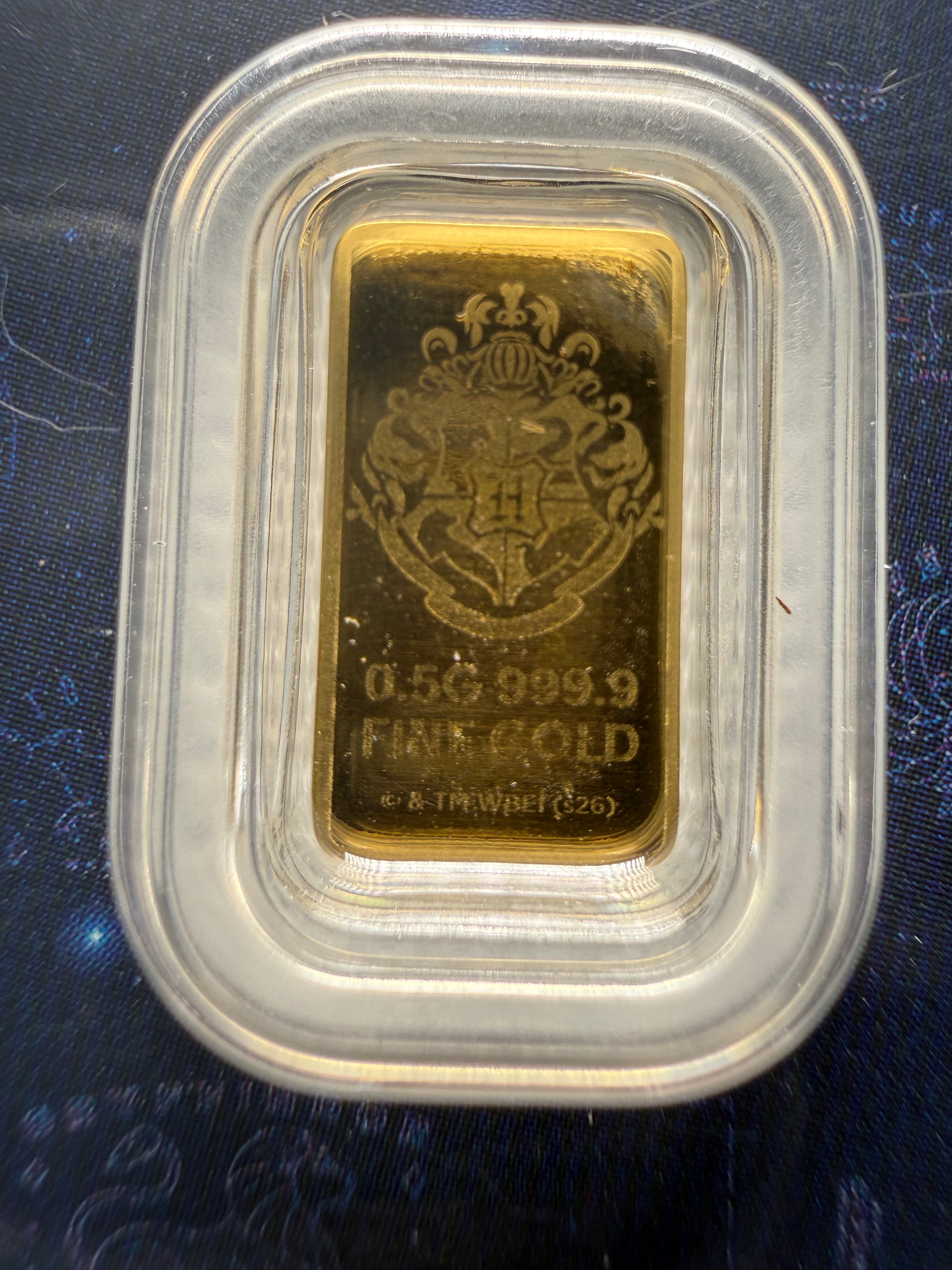 Harry Potter 25 Years of Magic 0.5g Fine 999.9 Gold Bar in TEP Limited Mintage of 10000