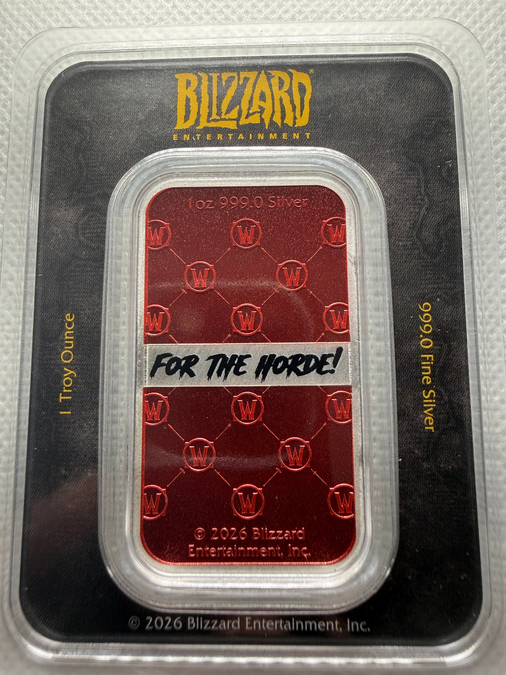 World of Warcraft 1oz Fine 999 Silver For the Horde in TEP