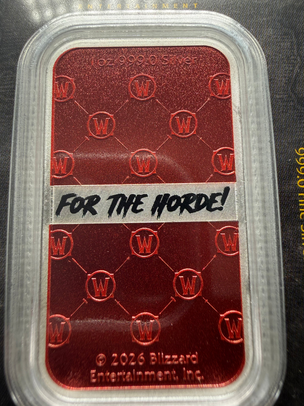 World of Warcraft 1oz Fine 999 Silver For the Horde in TEP