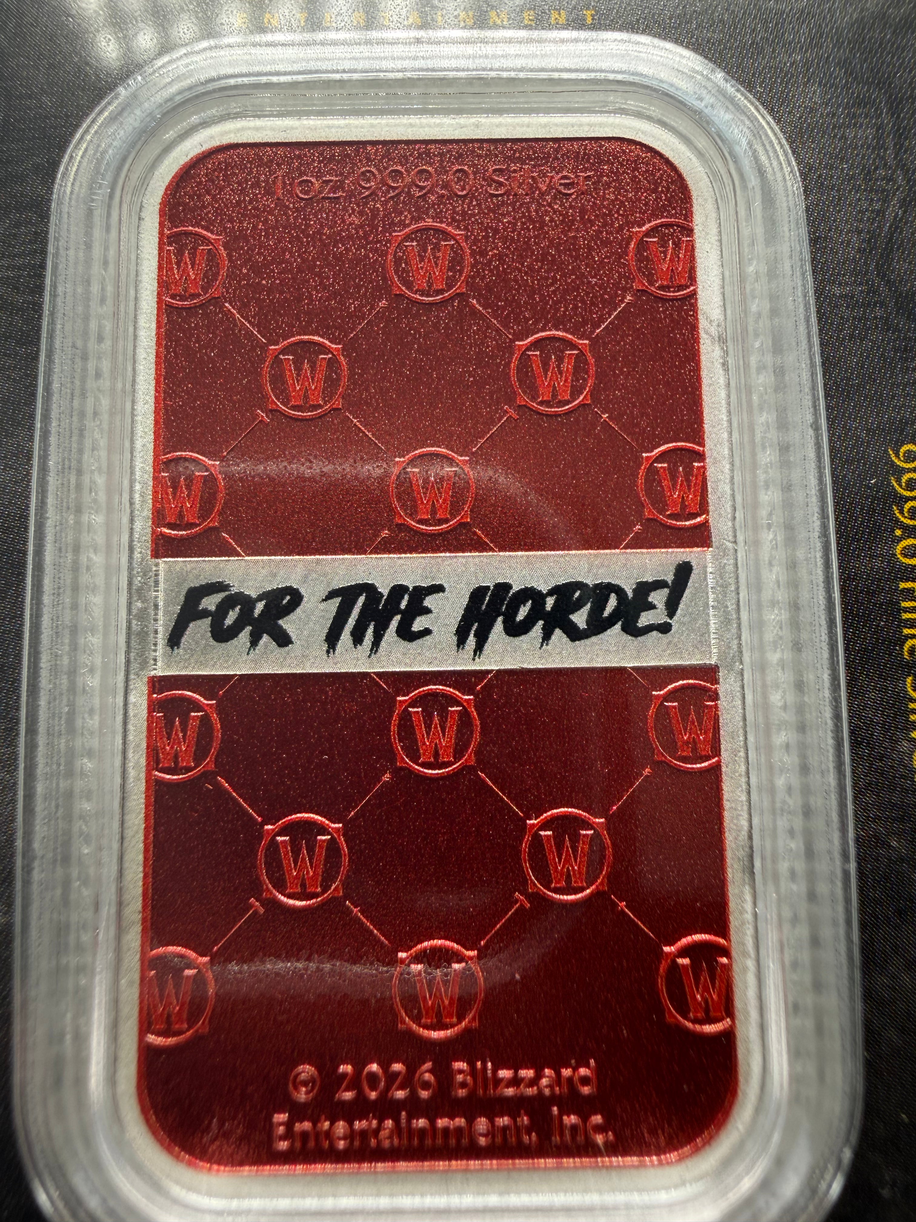 World of Warcraft 1oz Fine 999 Silver For the Horde in TEP