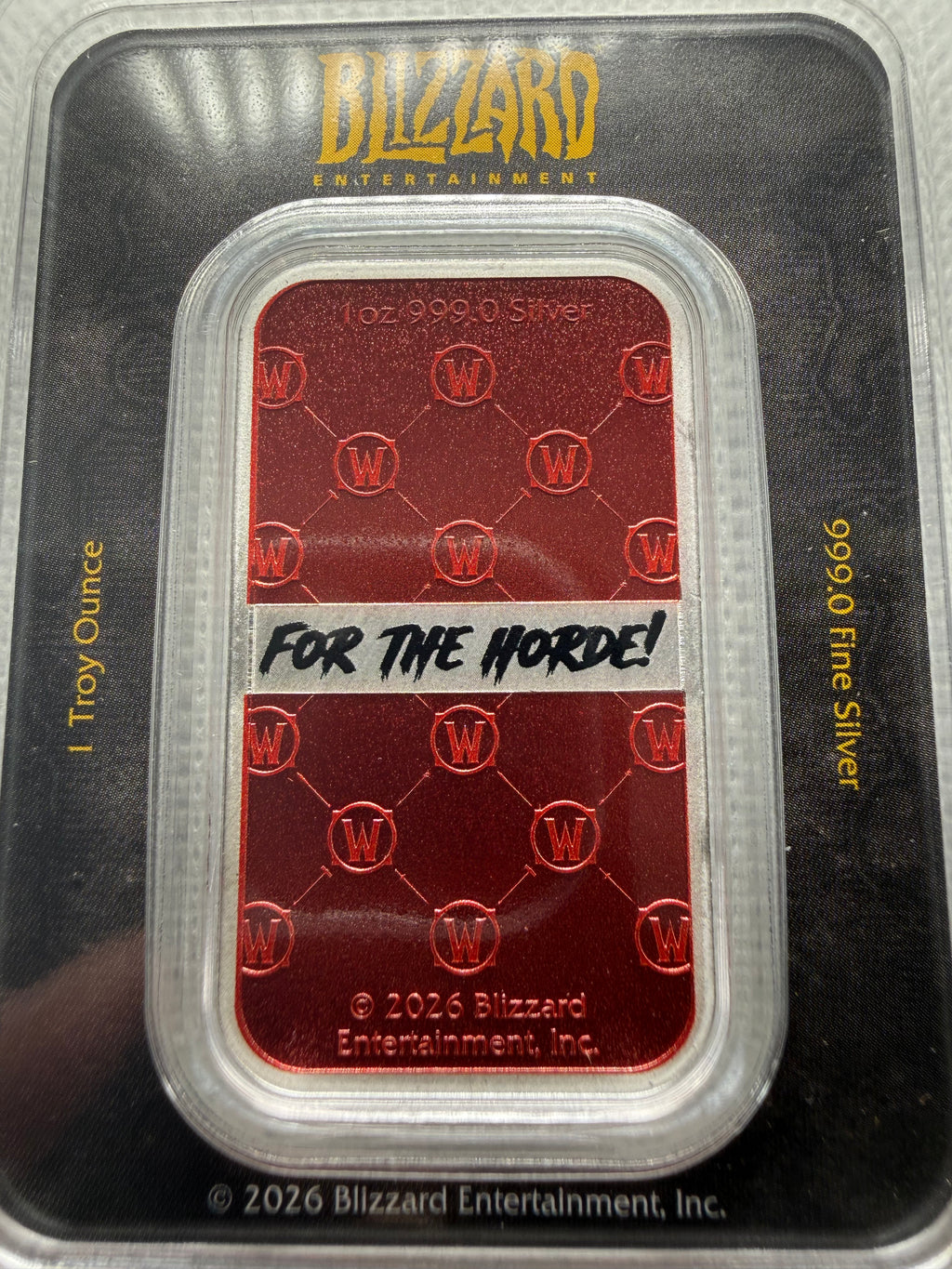 World of Warcraft 1oz Fine 999 Silver For the Horde in TEP