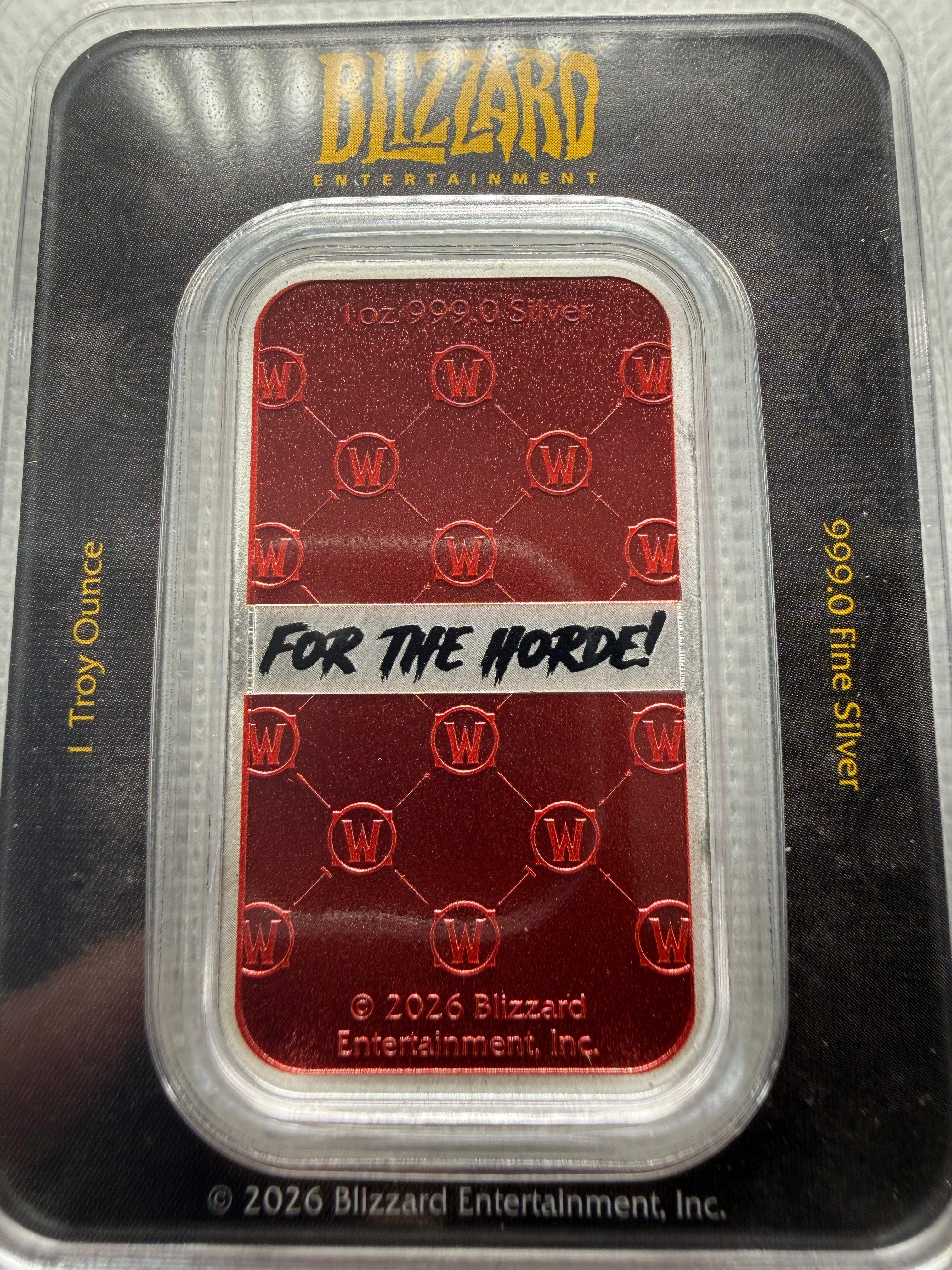 World of Warcraft 1oz Fine 999 Silver For the Horde in TEP