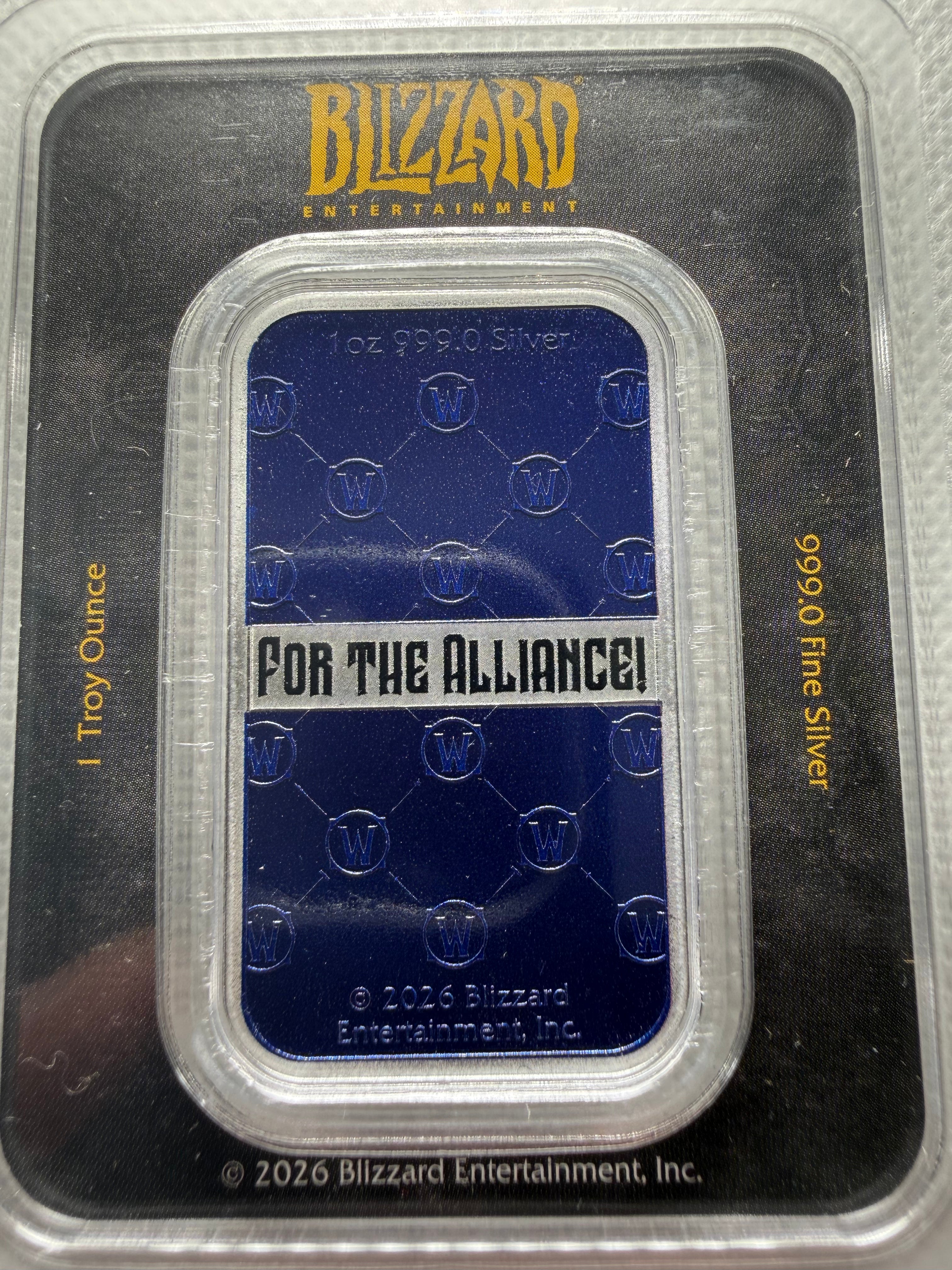 World of Warcraft 1oz Fine 999 Silver For the Alliance in TEP