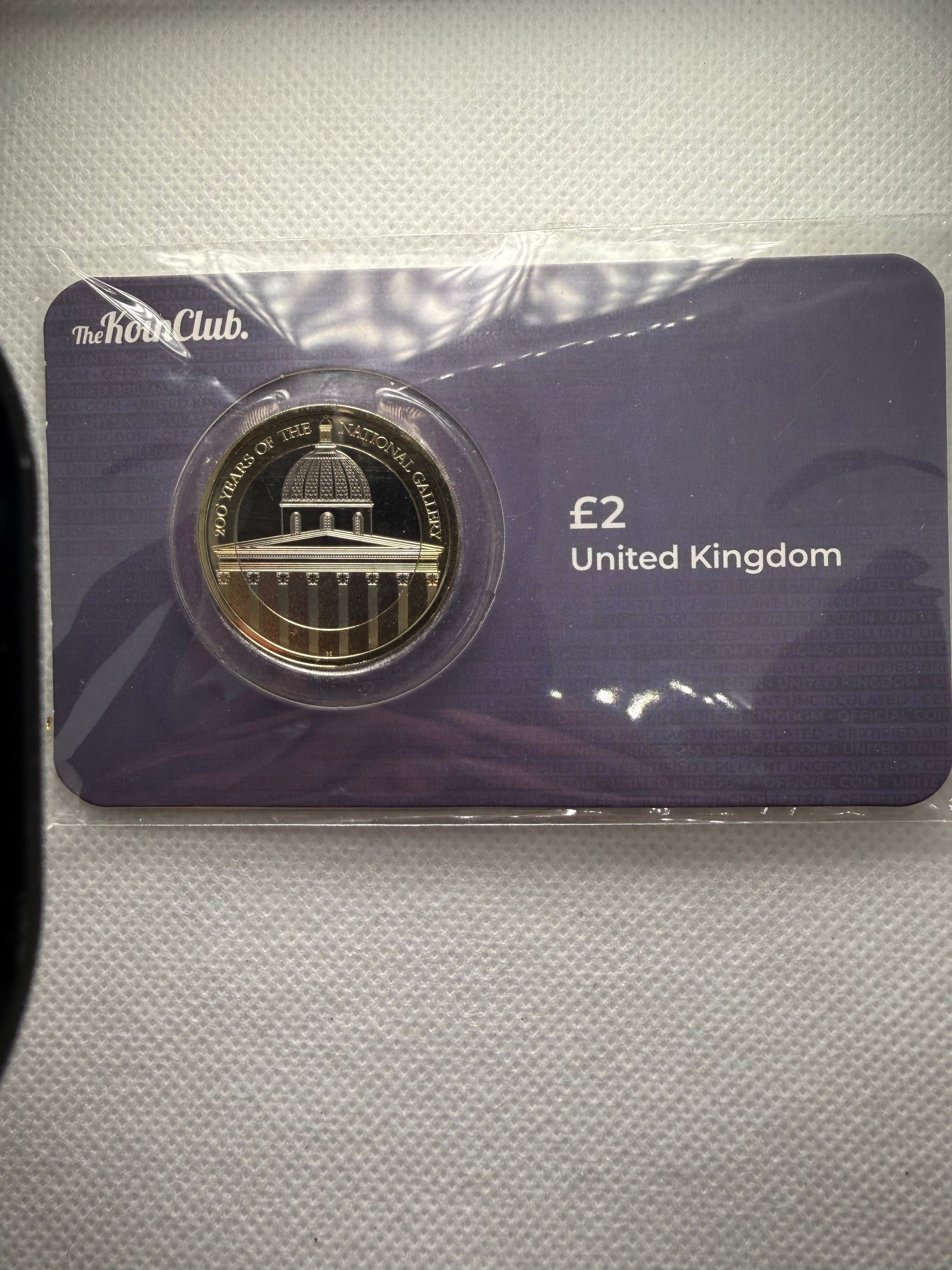 200 years of National Gallery £2 two Pound Coin on Presentation Card