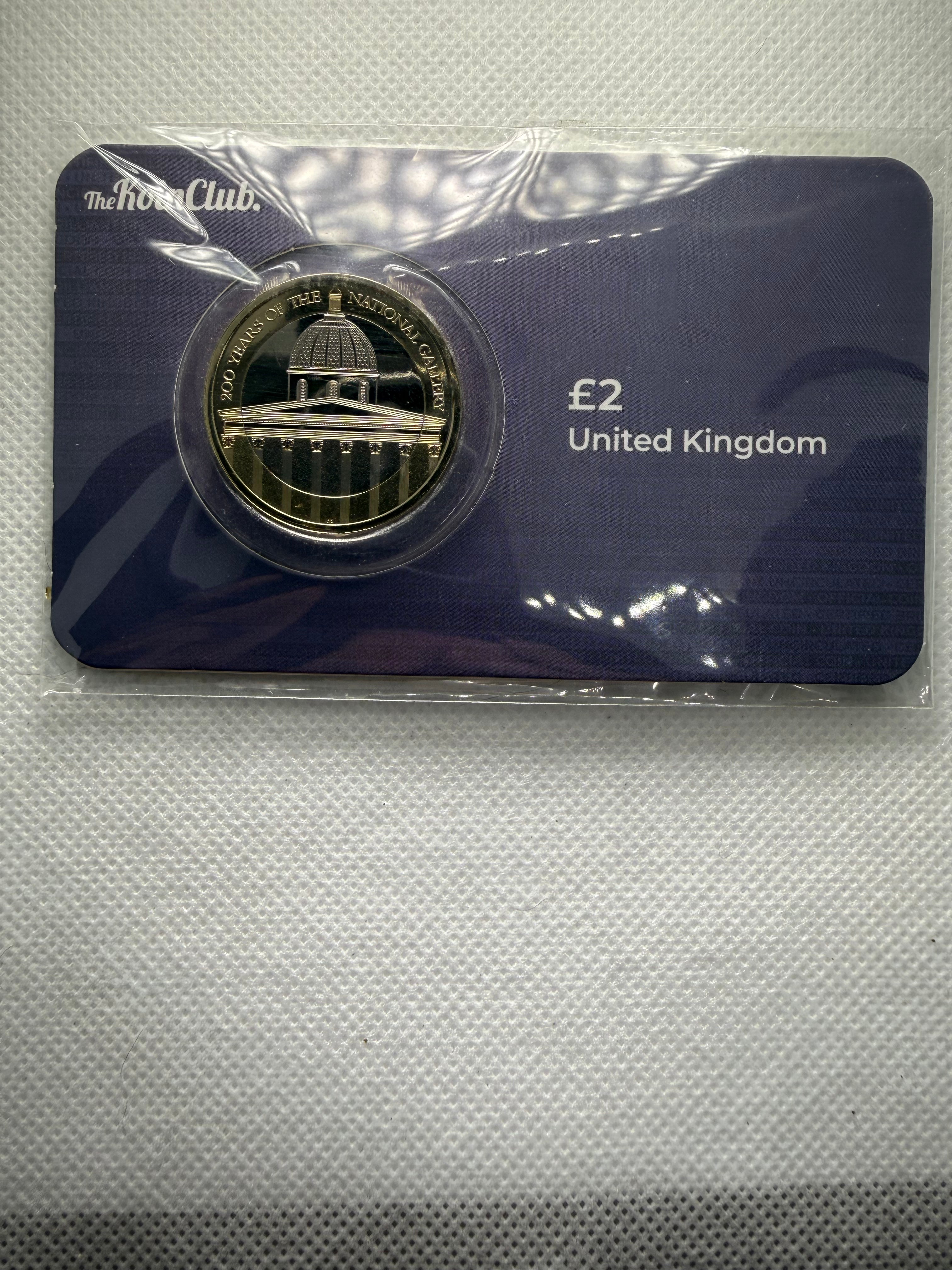 200 years of National Gallery £2 two Pound Coin on Presentation Card