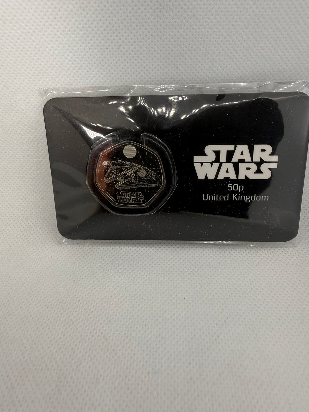 Star Wars - Millennium Falcon 50 pence BU coin on Presentation Card 2024