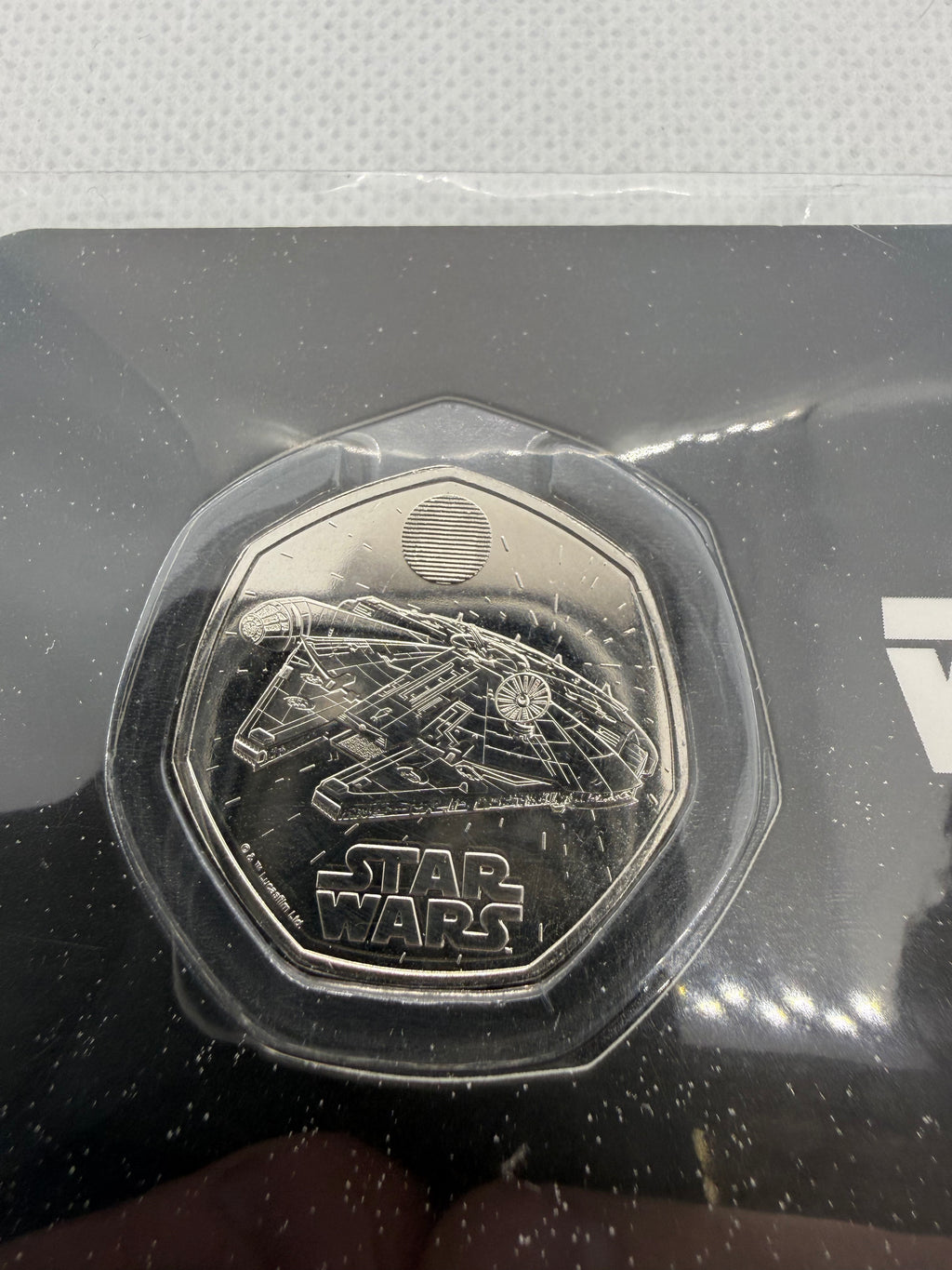 Star Wars - Millennium Falcon 50 pence BU coin on Presentation Card 2024