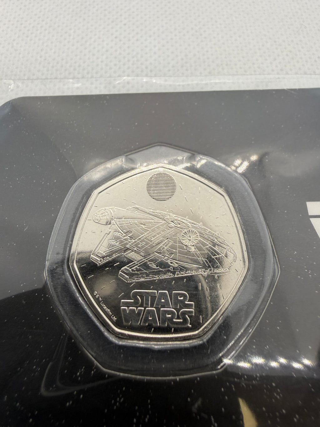 Star Wars - Millennium Falcon 50 pence BU coin on Presentation Card 2024