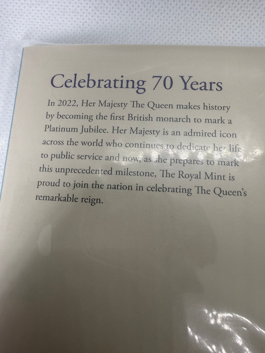 Platinum Jubilee 50 pence BU coin in presentation pack