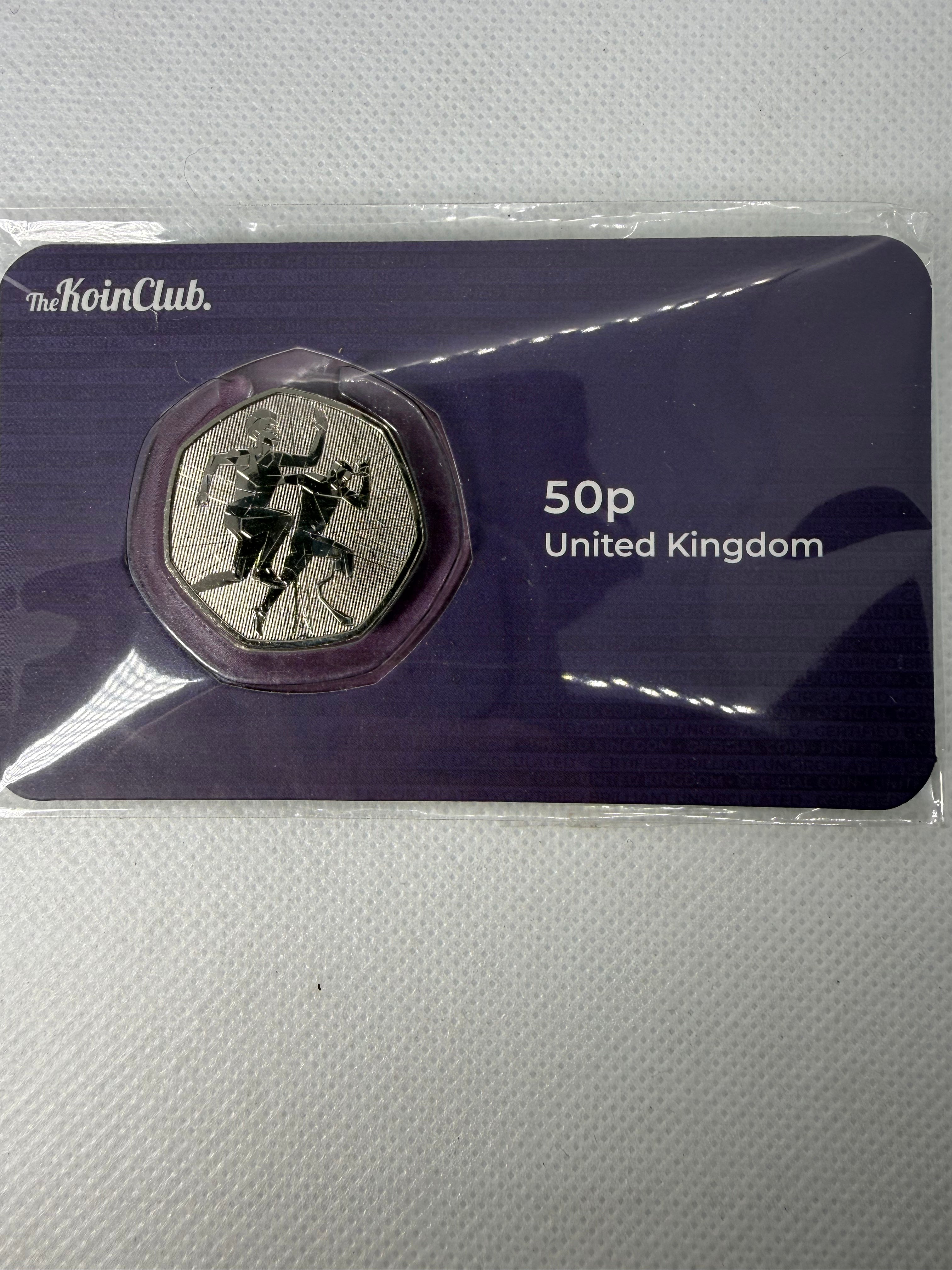 Olympic And Paralympic 50 pence BU Coin on Card 2024