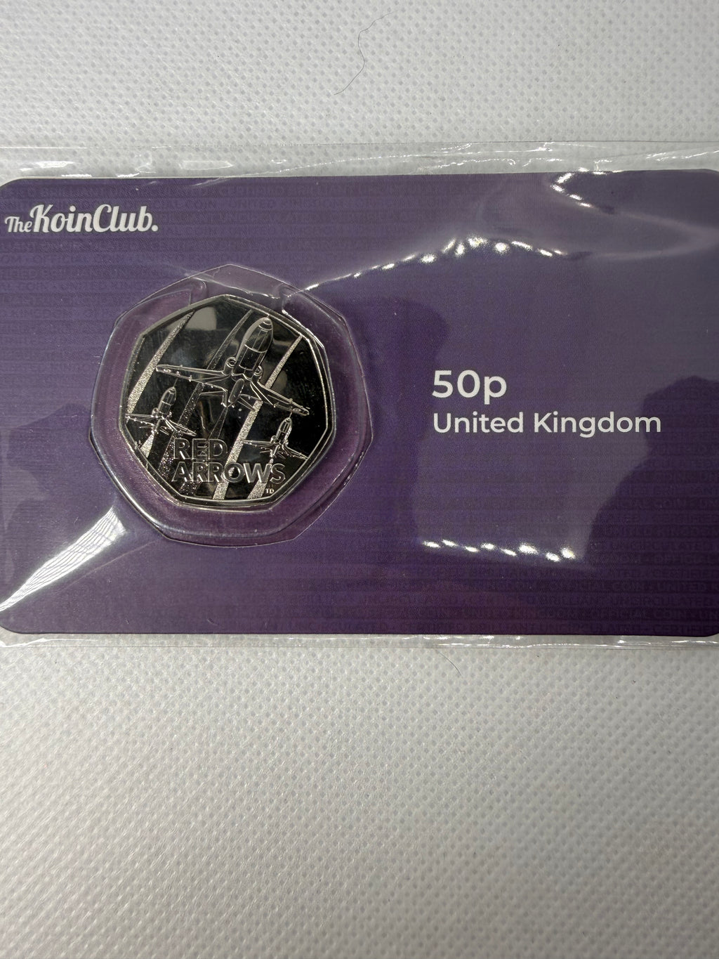 Red Arrows 50 Pence BU Coin on Card 2024
