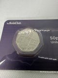 Red Arrows 50 Pence BU Coin on Card 2024