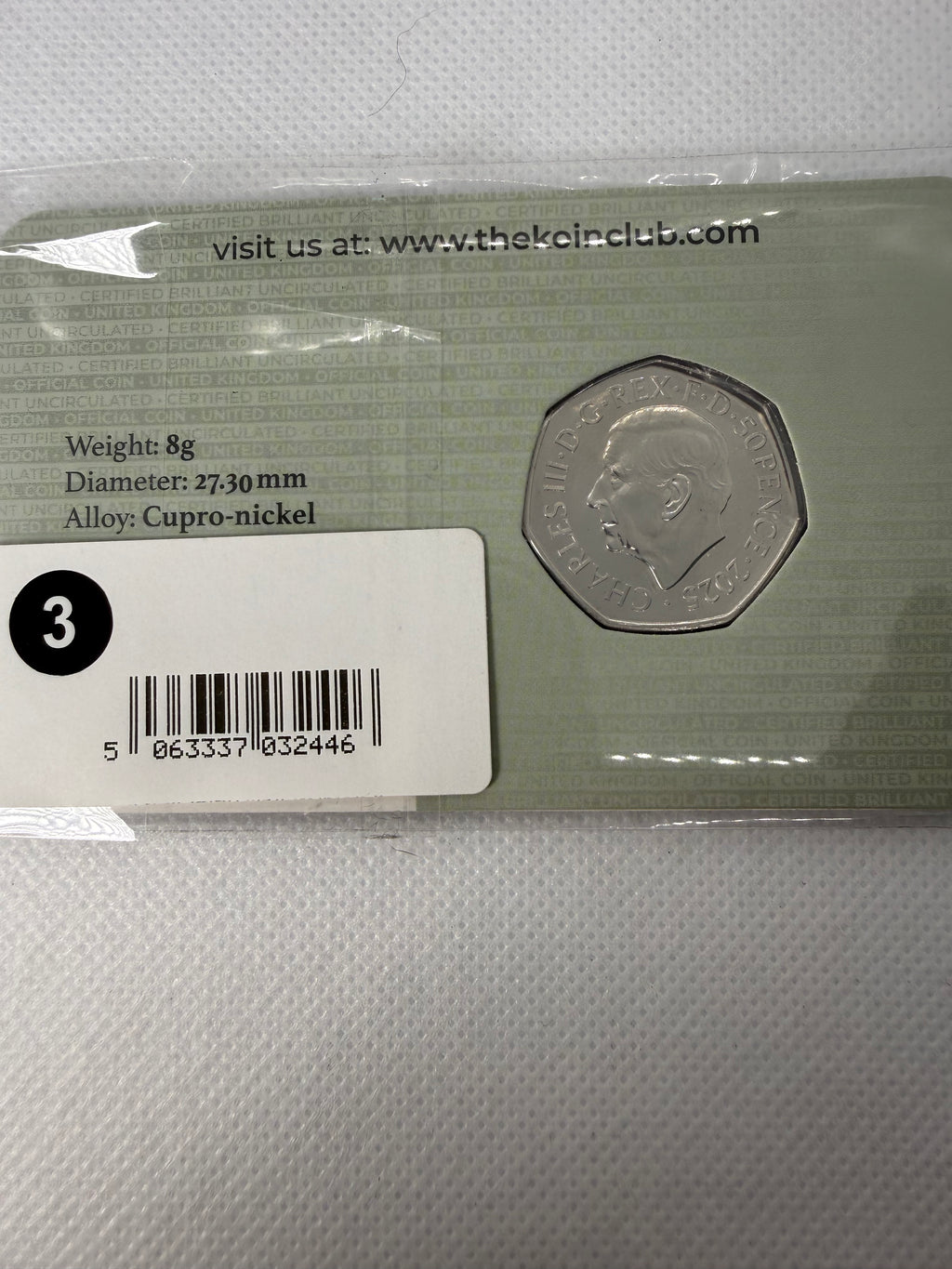 Red Arrows 50 Pence BU Coin on Card 2024