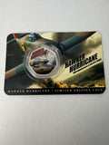 Hawker Hurricane Silver Plated and Colourised BU Coin in Card with COA - Limited Edition to 499
