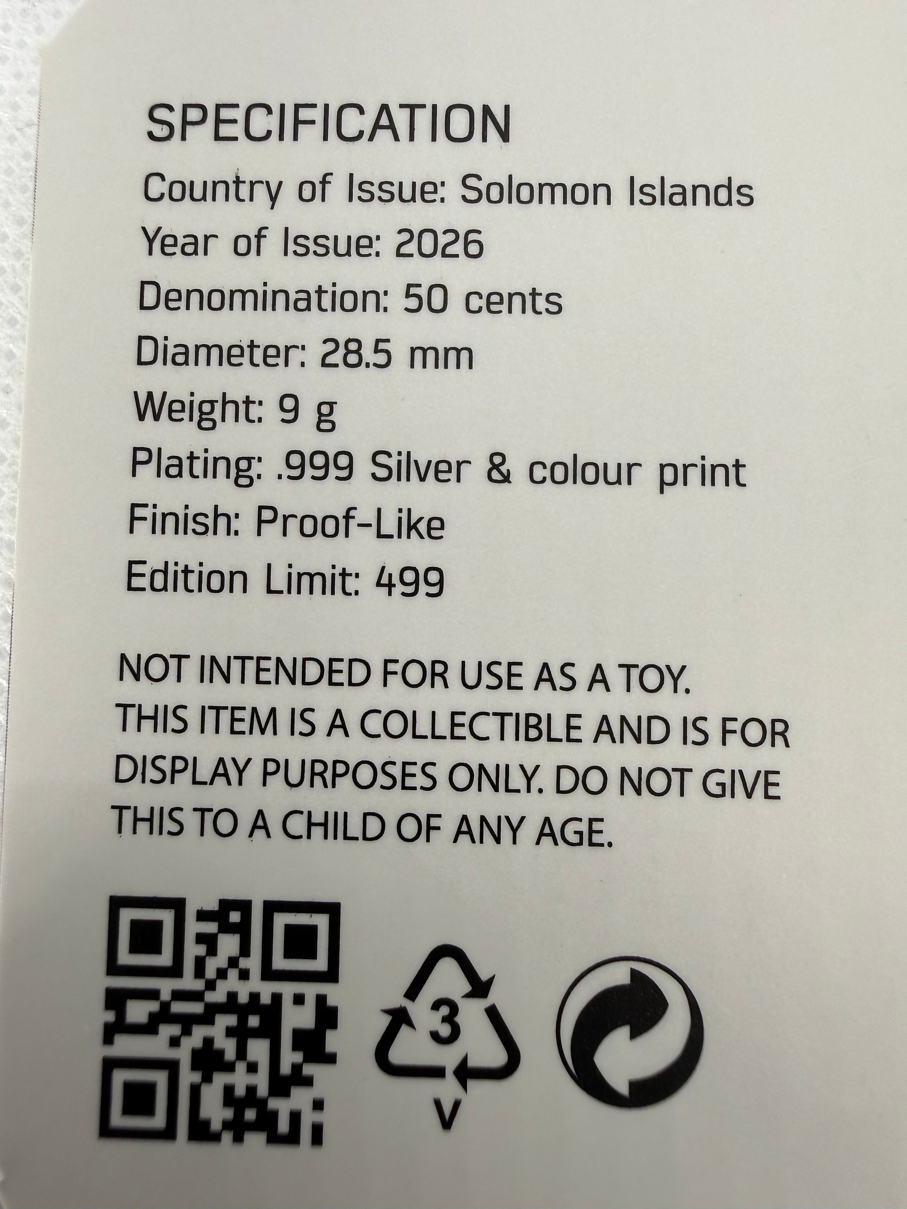 Hawker Hurricane Silver Plated and Colourised BU Coin in Card with COA - Limited Edition to 499
