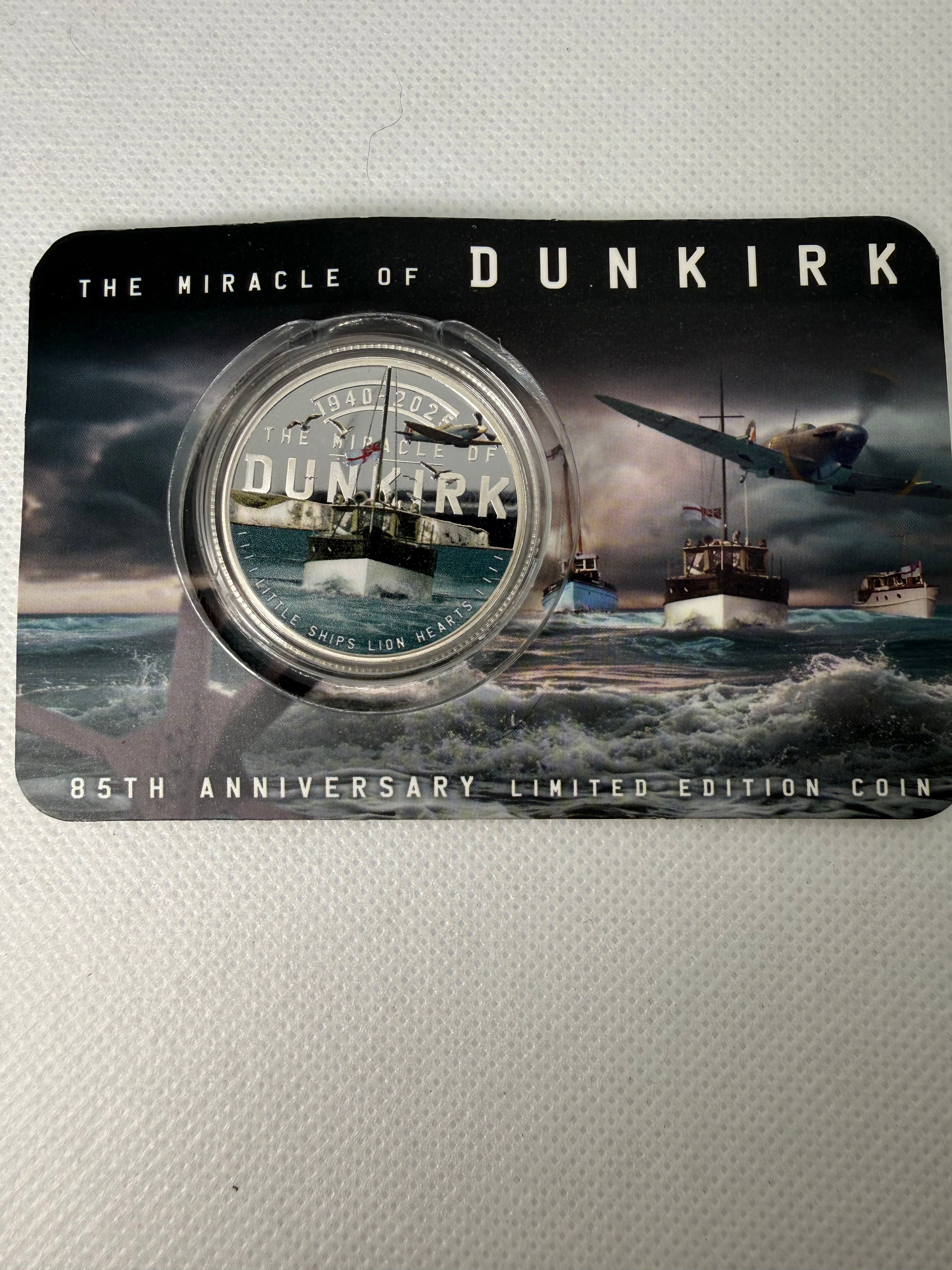 The Miracle Of Dunkirk 85th Anniversary Limited Edition 999 Silver plated Coin