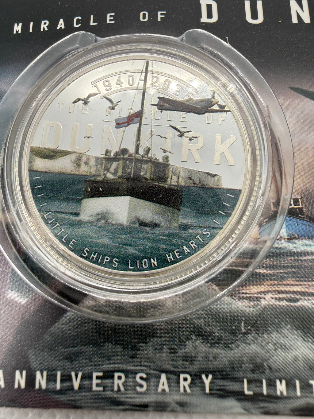 The Miracle Of Dunkirk 85th Anniversary Limited Edition 999 Silver plated Coin