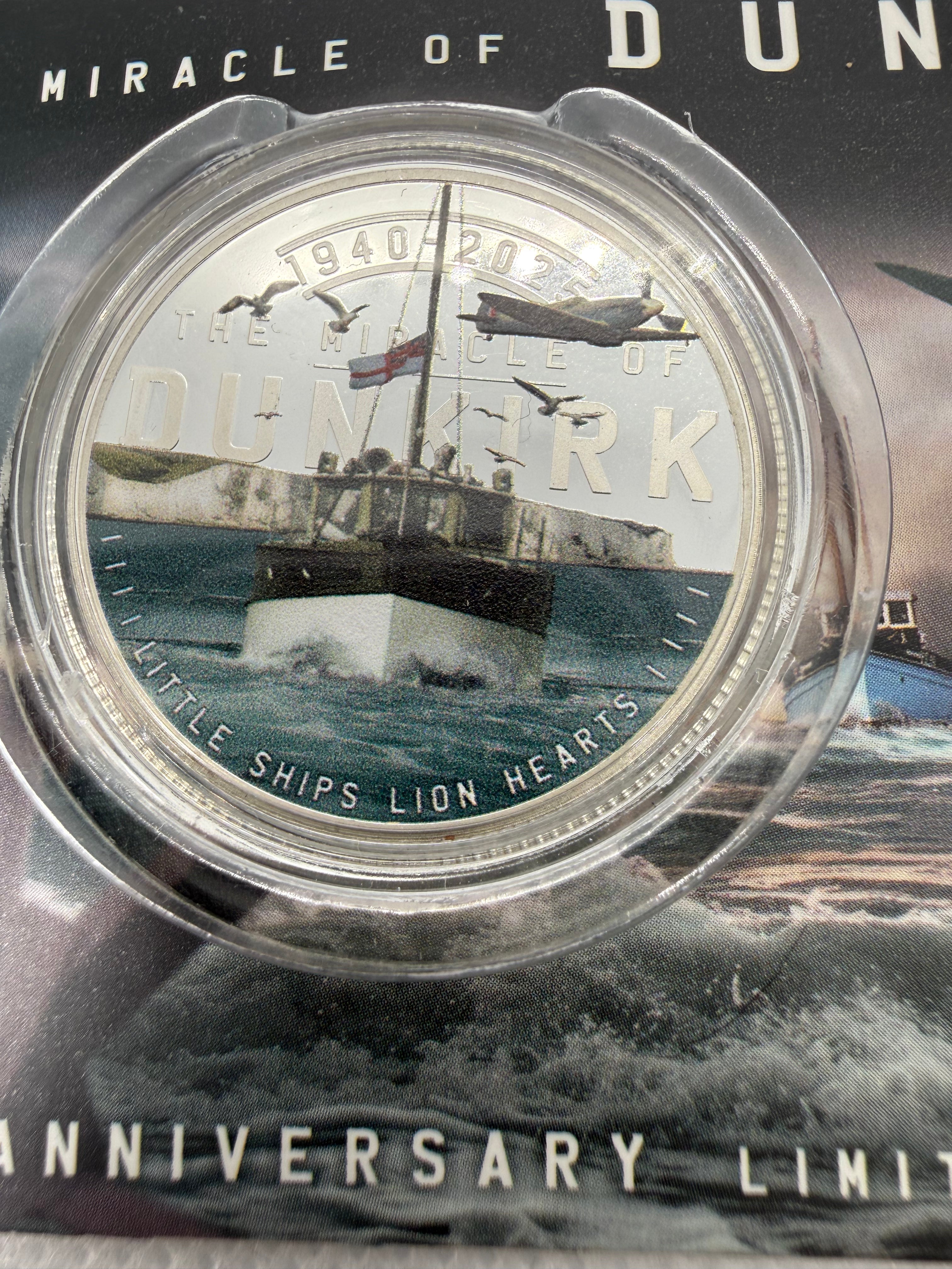 The Miracle Of Dunkirk 85th Anniversary Limited Edition 999 Silver plated Coin