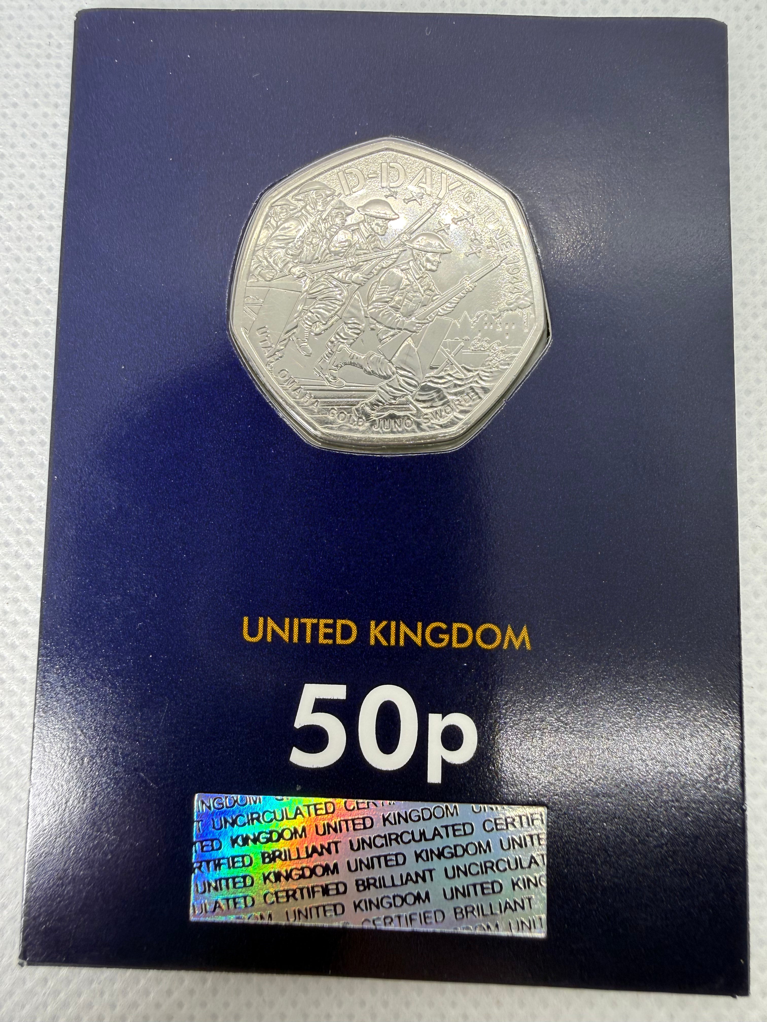 2024 BUNC 50p D-DAY LANDINGS 80th Anniversary Fifty Pence coin Charles III