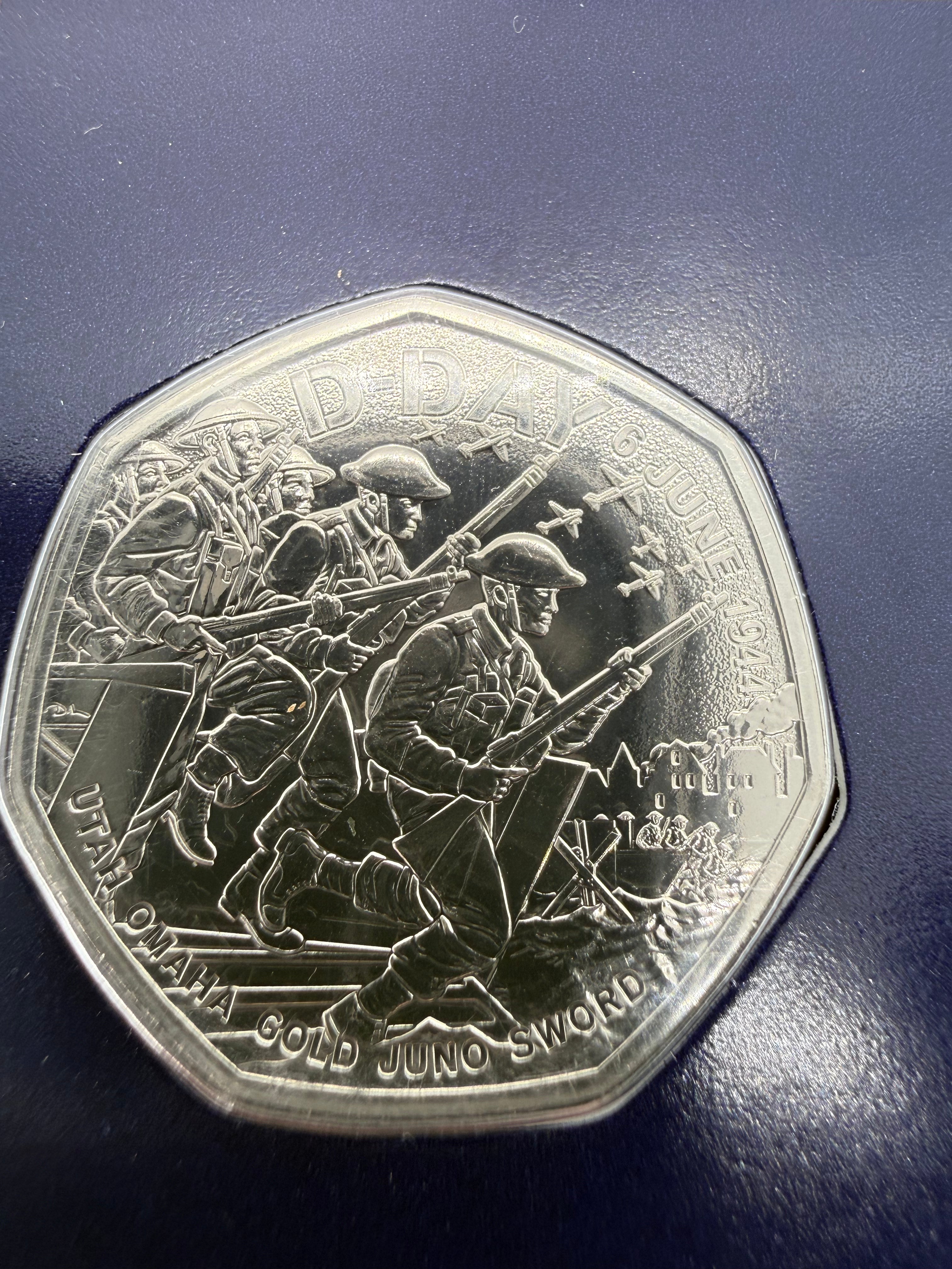 2024 BUNC 50p D-DAY LANDINGS 80th Anniversary Fifty Pence coin Charles III