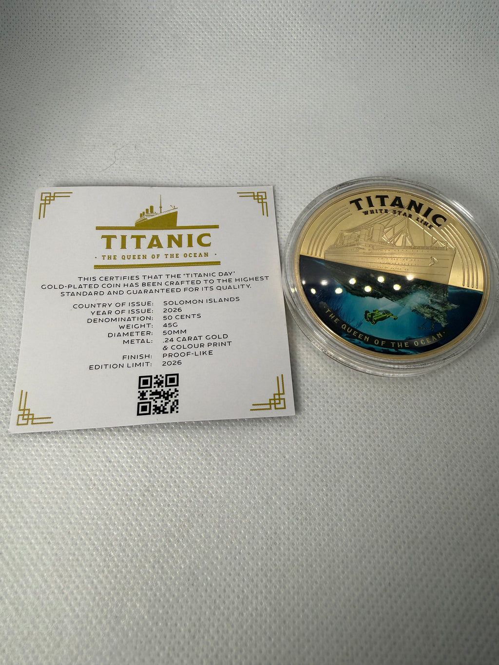 Titanic Day Anniversary Gold Plated Commemorative Coin Limited Edition 2026
