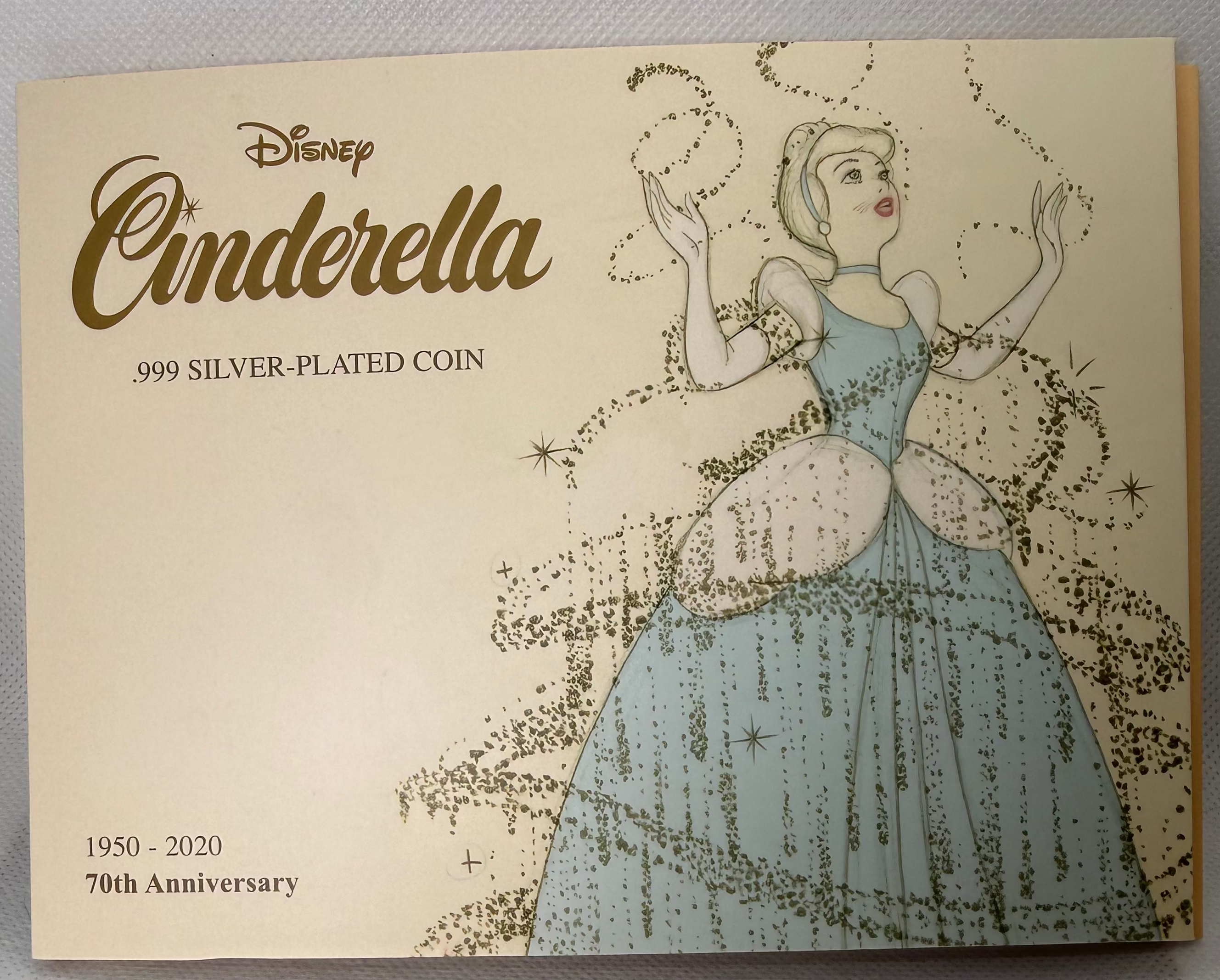 Special Edition Disney Cinderella 999 Silver Plated 50p Coin 70th Anniversary 2020