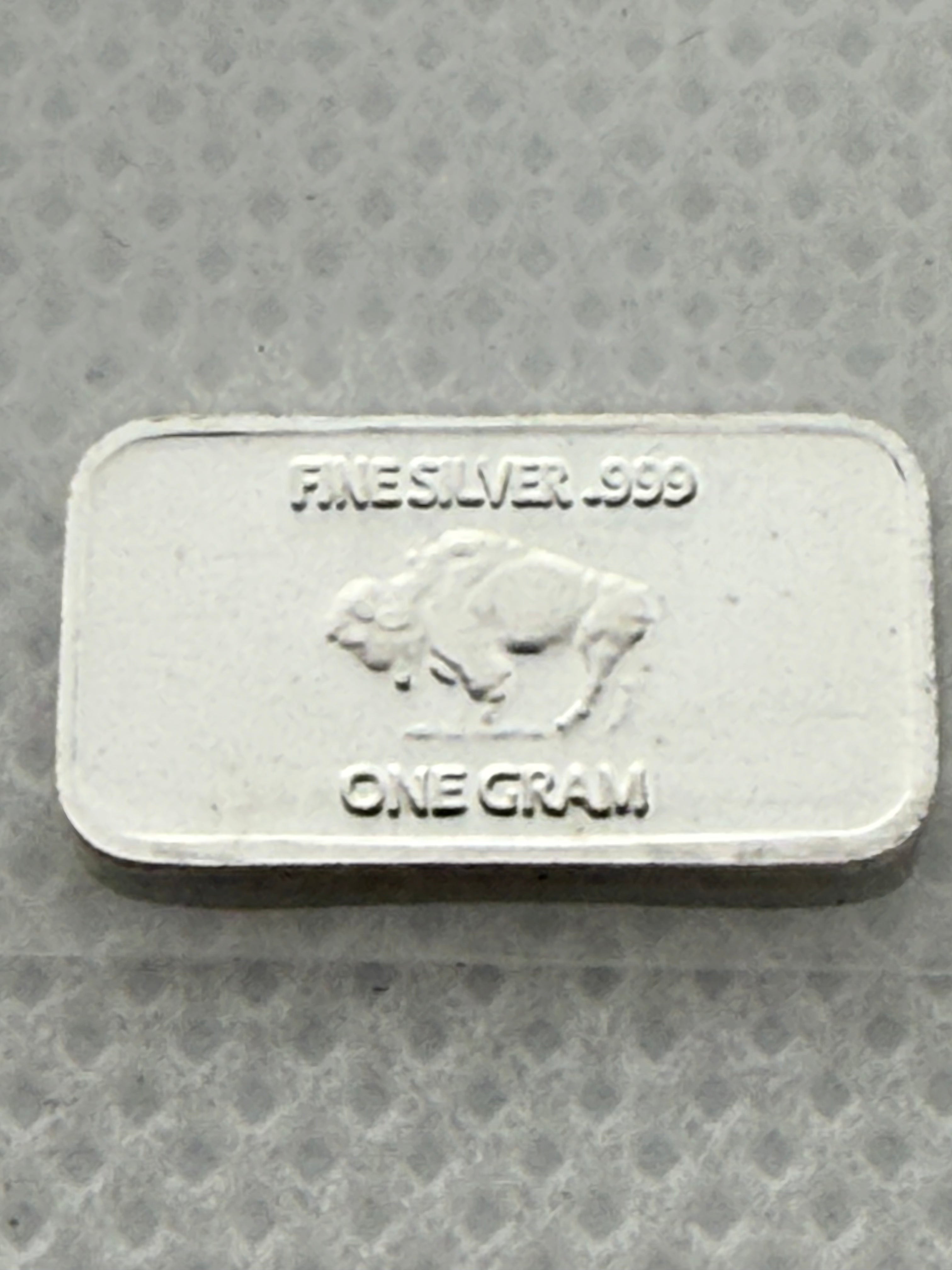 PSC 1 Gram 999 Fine Silver Buffalo Bar in Packaging S