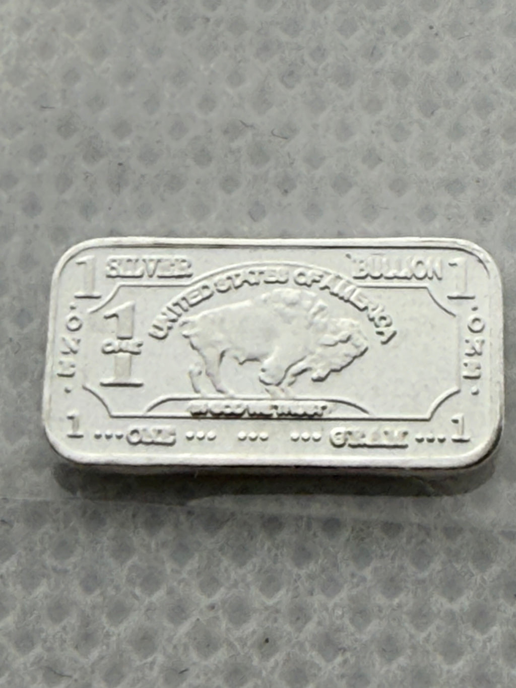 PSC 1 Gram 999 Fine Silver Buffalo Bar in Packaging S
